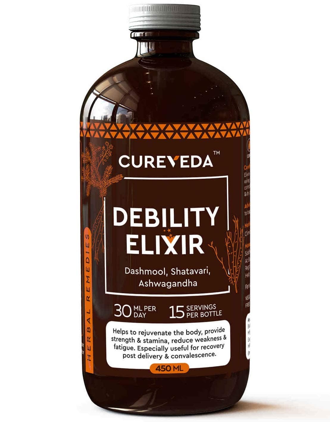 Cureveda™ Herbal Strength Elixir For Pre-Post Natal/Pregnancy Health (450 ml Syrup)
