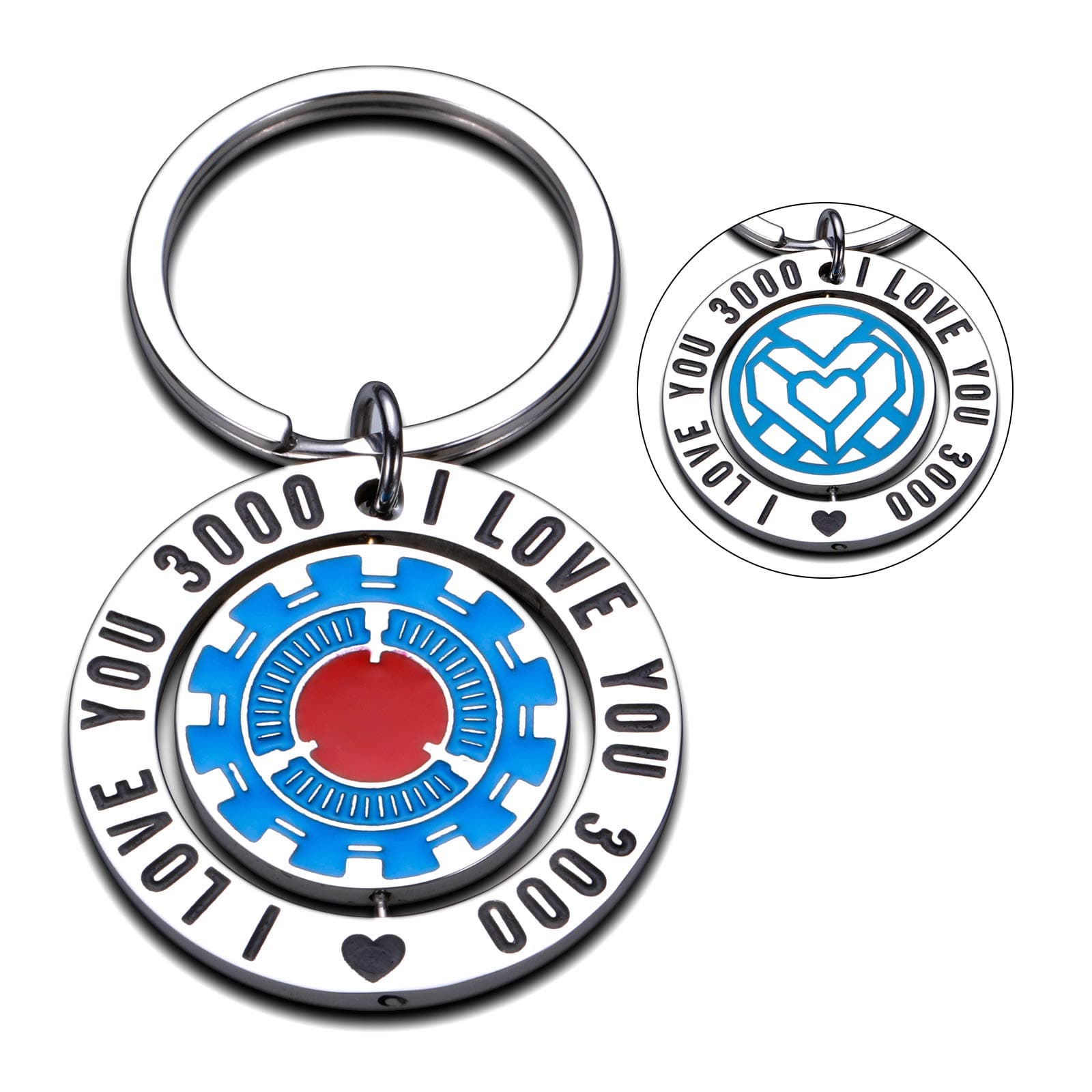 I Love You 3000 Keychain for Dad Fathers Day from Daughter Son Comic Movie Inspired Gift for Boyfriend Girlfriend Fan Gift Couples Keychain for Husband Birthday