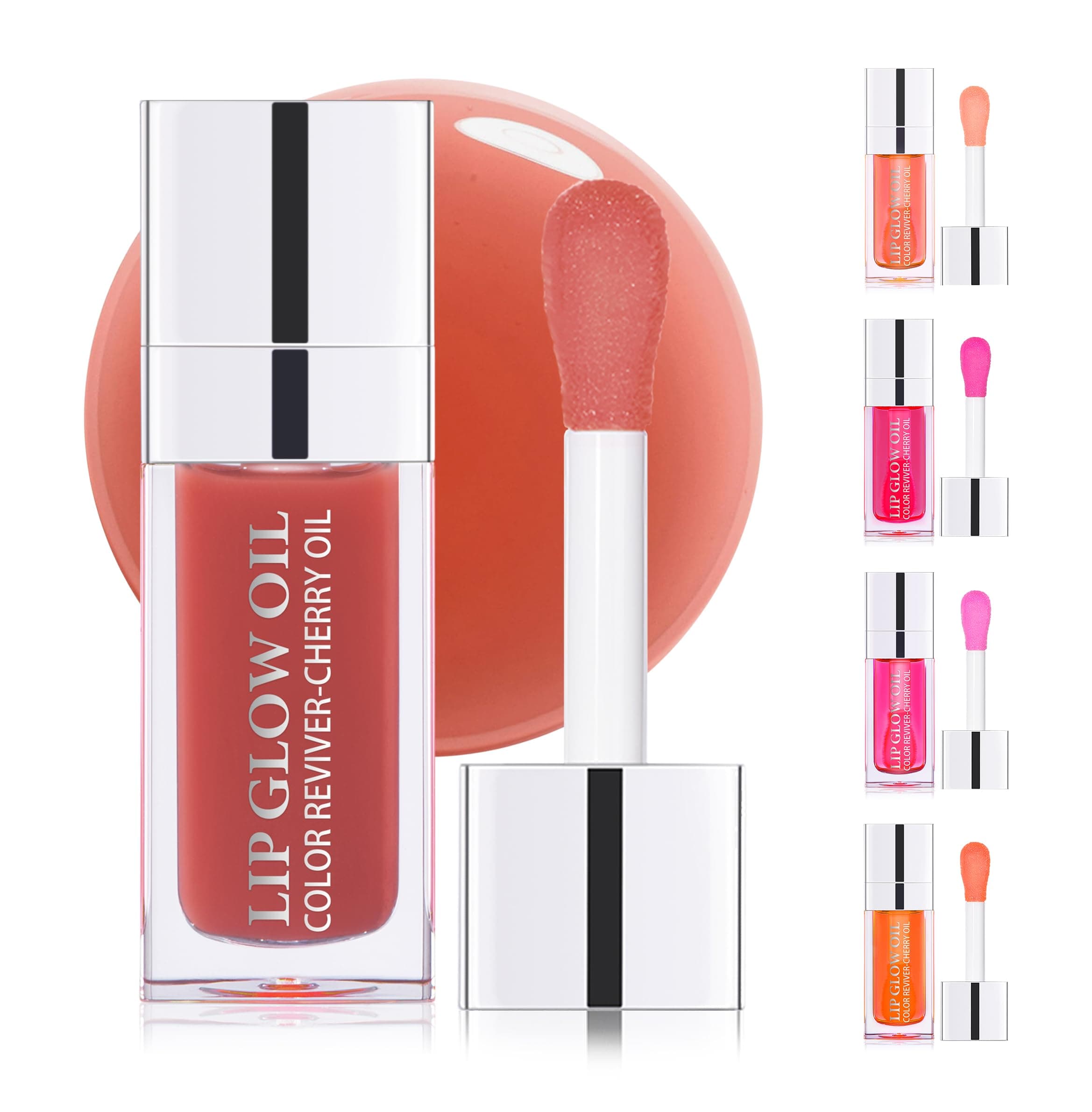 Hydrating Lip Glow Oil, Moisturizing Transparent Plumping Lip Oil Tinted for Lip Care and Dry Lips - Rosewood