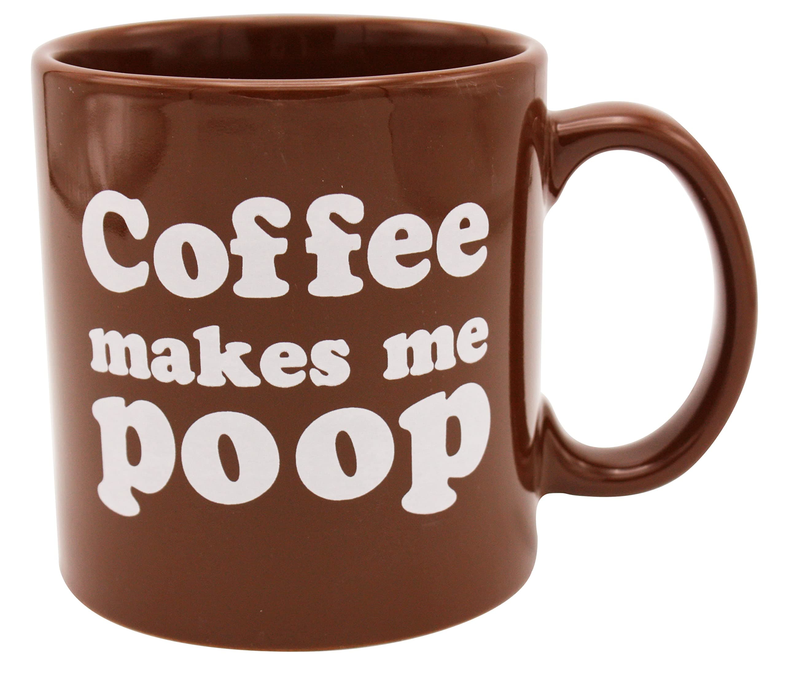 Island Dogs Giant Coffee Makes Me Poop Coffee Mug - Gigantic 22 Ounce Funny Ceramic Coffee Mug - Unique Novelty Kitchen Gift for Friends, Family, and Coworkers