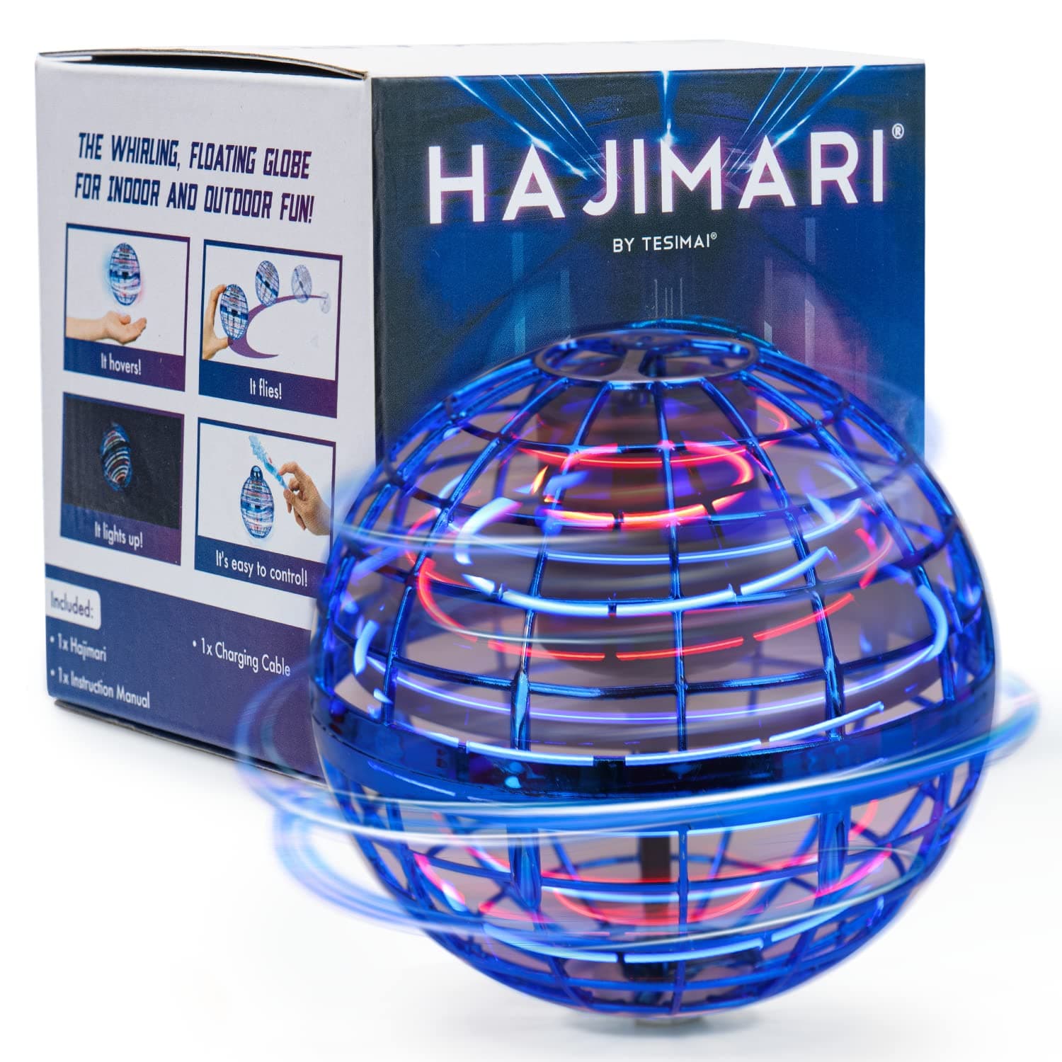 HAJIMARI Nova Flying Toy - Floating Boomerang Drone Ball | 360 Rotating Flying Ball Outside Toy | Flying Space Orb Ball with Built in RGB LED Lights | Magical Orb Hovering Boomerang Safe for Kids