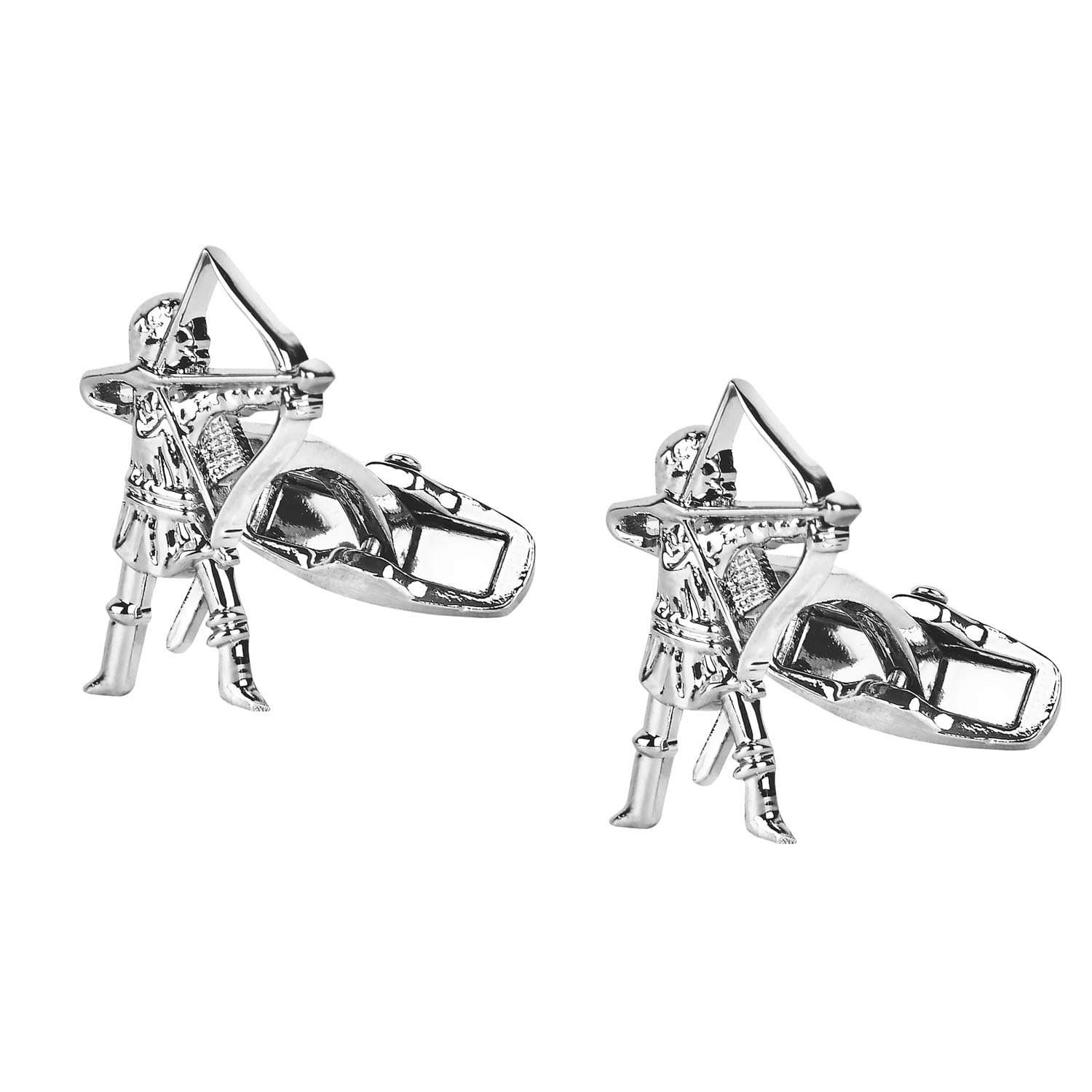 Shining Jewel - By ShivanshShining Jewel Designer Stylish Archer Bow arrow Accessories Silver Rodium Plated Cufflinks for Men (SJ_7126)