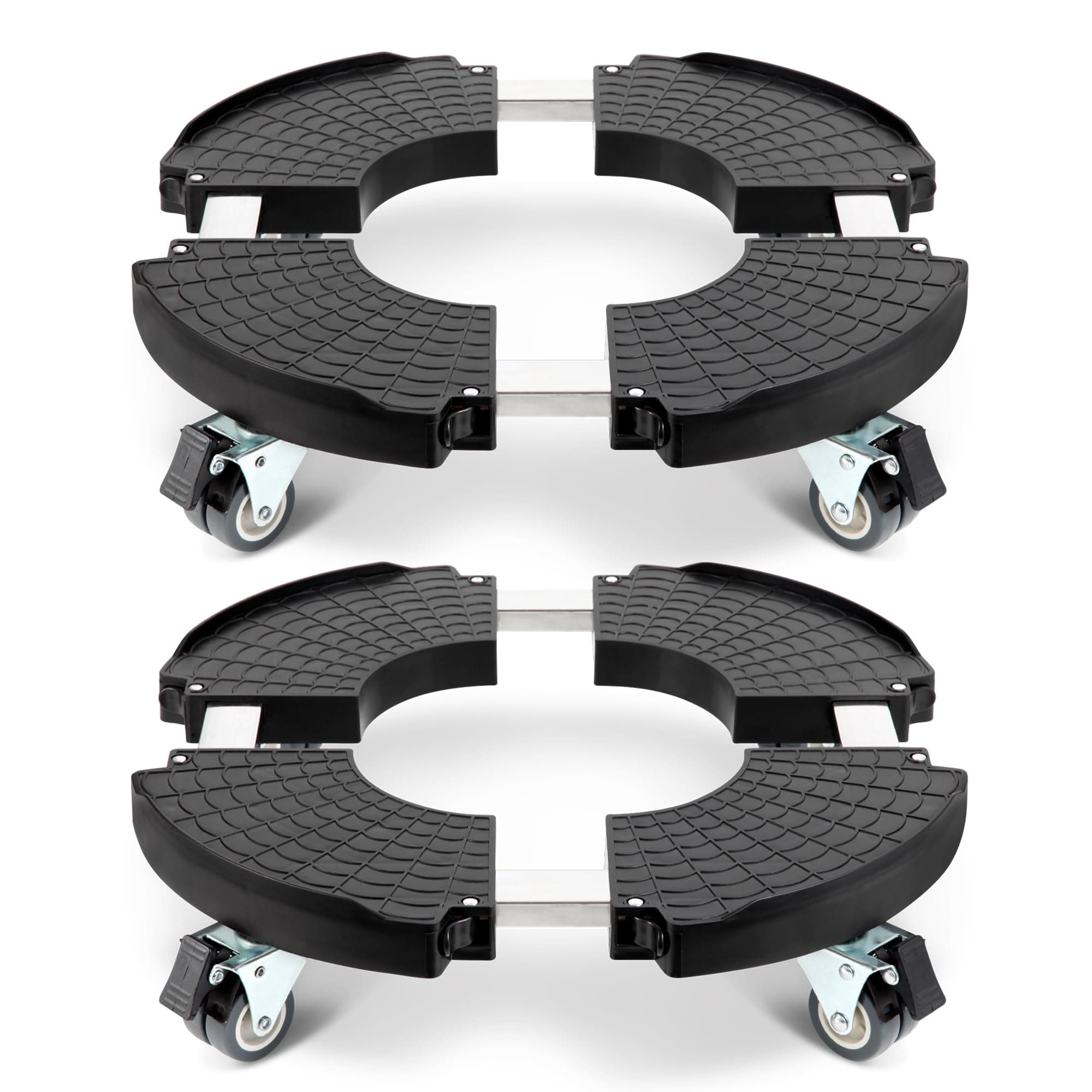 Plant Stand with Wheels Heavy Duty, Adjustable 15 to 21 Inch Pot Roller Base, Rolling Planter Caddy for Large Flower Pots, 440 Lbs Capacity Round Dolly Cart for Indoor/Outdoor Use