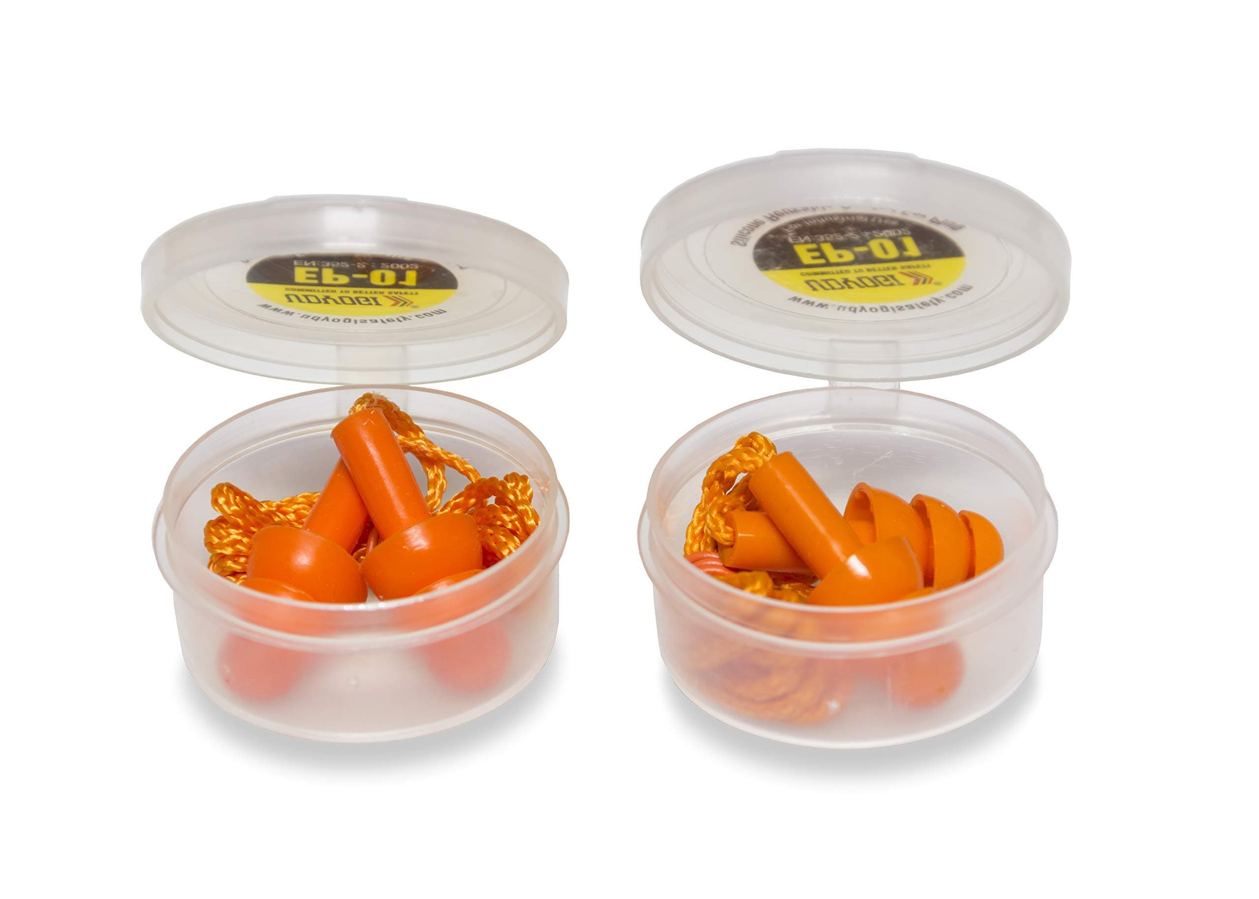 UDYOGI NPS Neon Products Reusable Soft Silicone Noise Reduction Corded Ear Plugs for Sleeping, Meditation, Swimming, 4 units (Orange) -Combo Pack of 2 Pairs