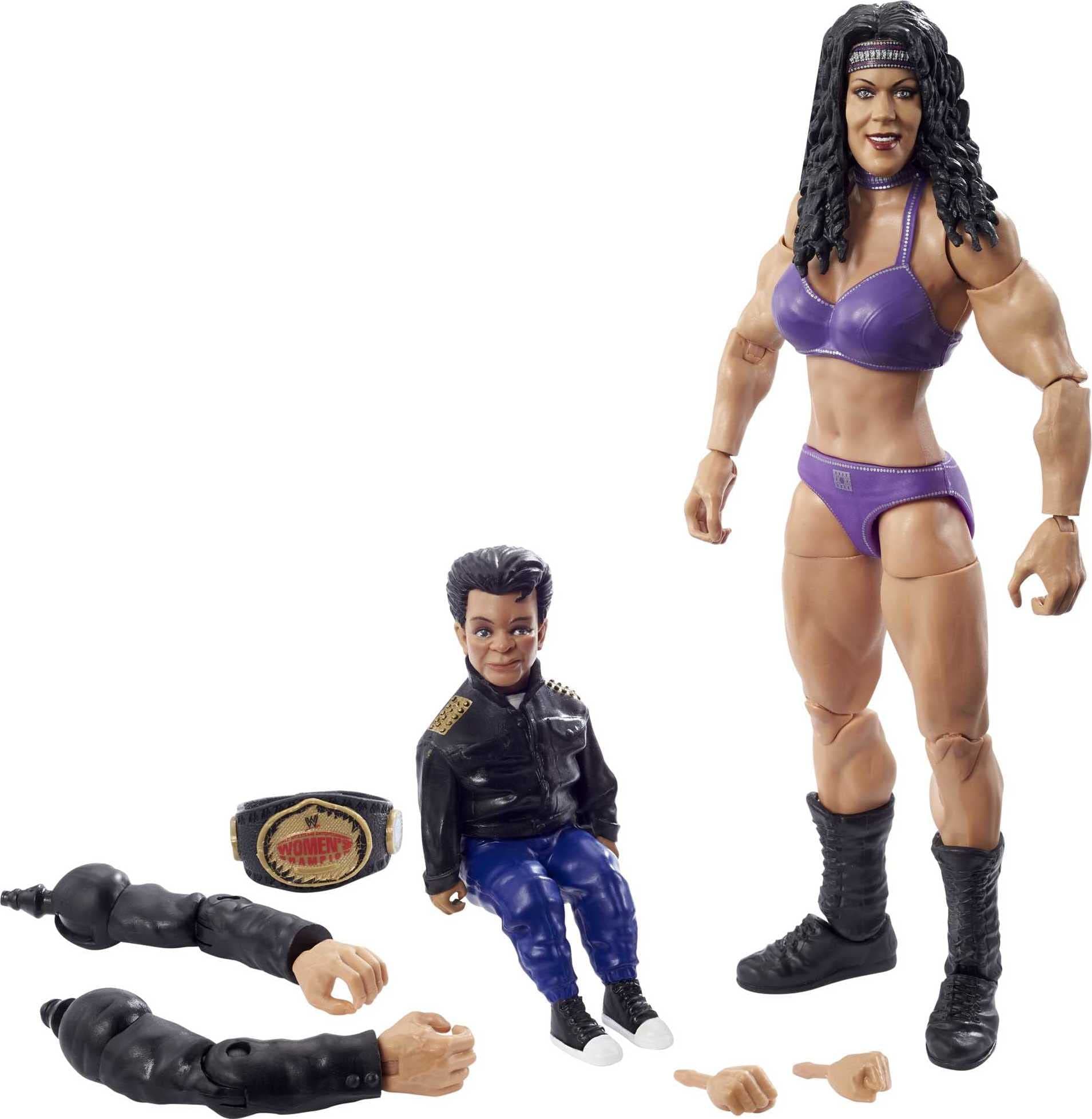 Chyna Wrestle Mania Action Figure with WWE Women's Championship & Paul Ellering & Rocco Build-A-Figure Pieces, 6"