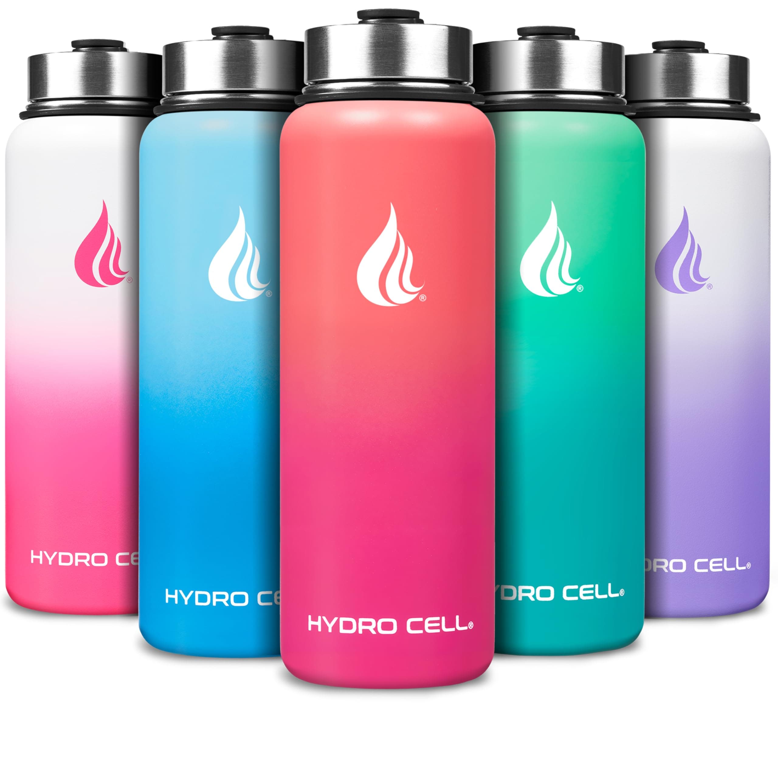 Stainless Steel Insulated Water Bottle with Straw - For Cold & Hot Drinks - Metal Vacuum Flask with Screw Cap and Modern Leakproof Sport Thermos for Adults (Coral/Punch 40oz)