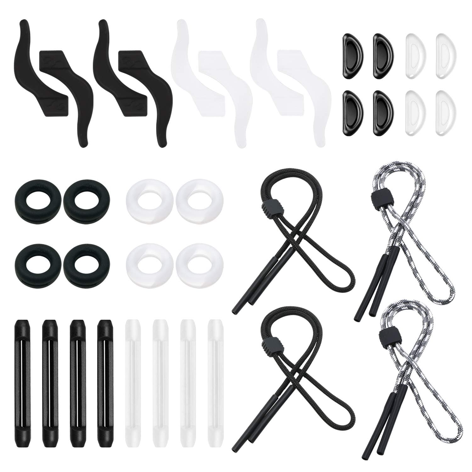 Sopplea 20 Pairs Eyeglass Accessories,4 Pairs Anti-Slip Glasses Ear Hook Grip,4 Pairs Eyewear Nose Pad,4 Pairs Silicone Glasses Ear Hook,4 Pairs Glasses Eyeglass Leg,4 Pairs Eyeglasses Straps Chain