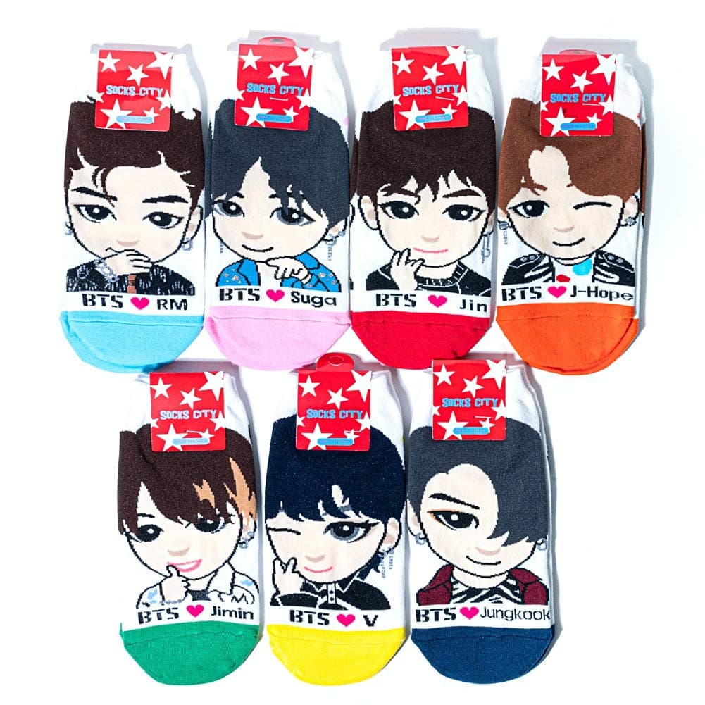 Kpop Bangtan Boys Character Socks For Women Set Of Seven Members