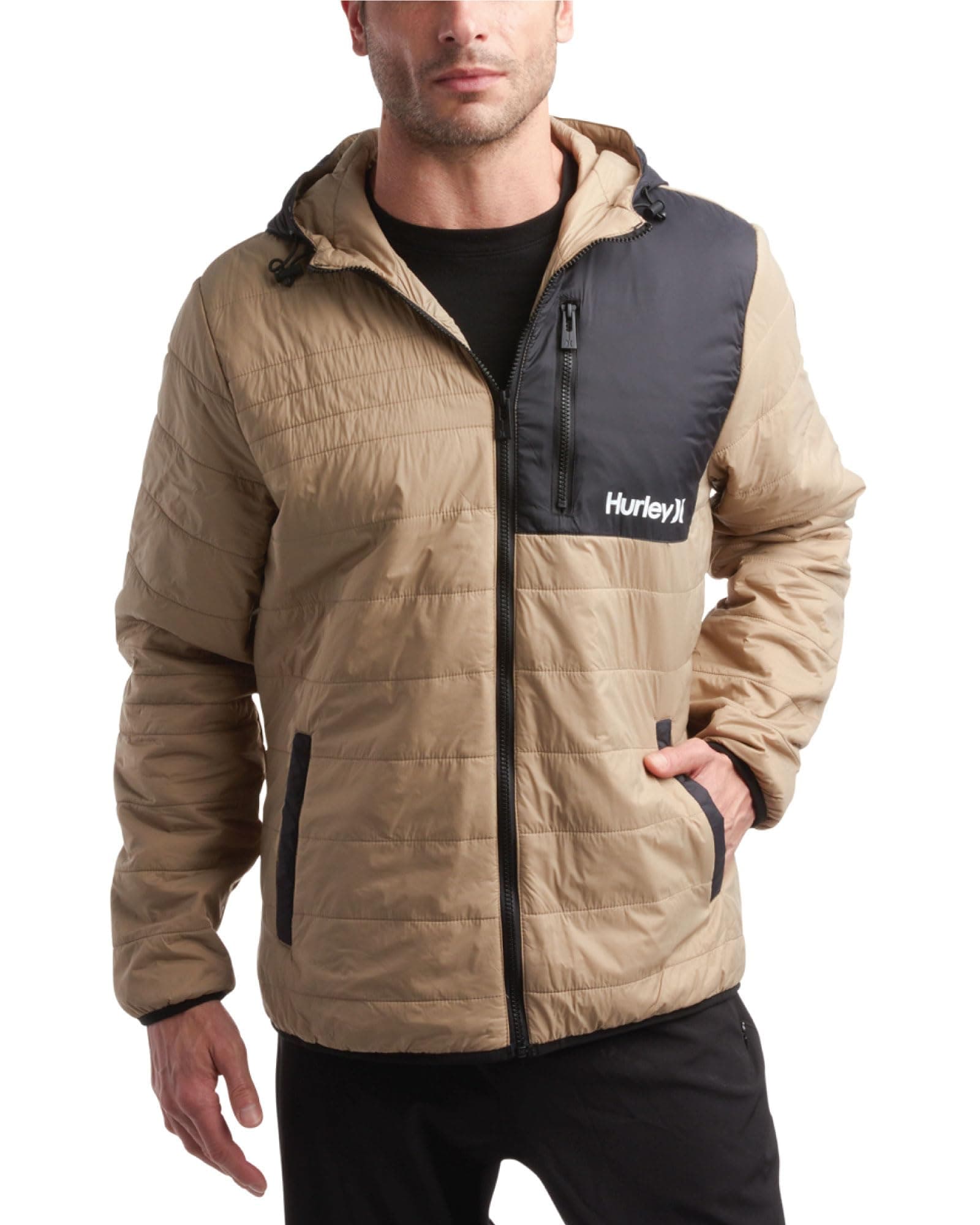 Hurley Men's Jacket - Balsam Lightweight Packable Puffer Coat - Weather Resistant Outerwear Windbreaker Coat for Men (M-XL)