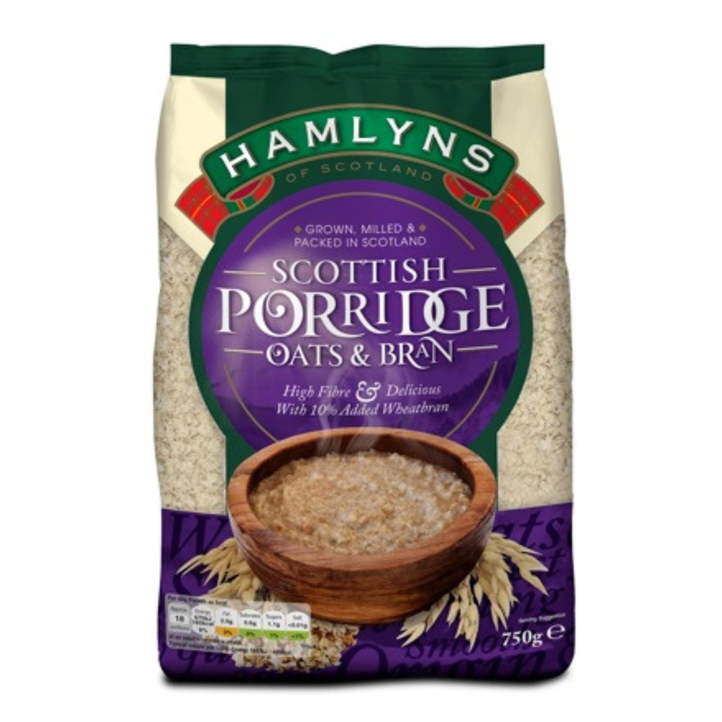 Hamlyns Scottish Porridge Oats with Bran, 26.5 Ounce (Pack of 1)