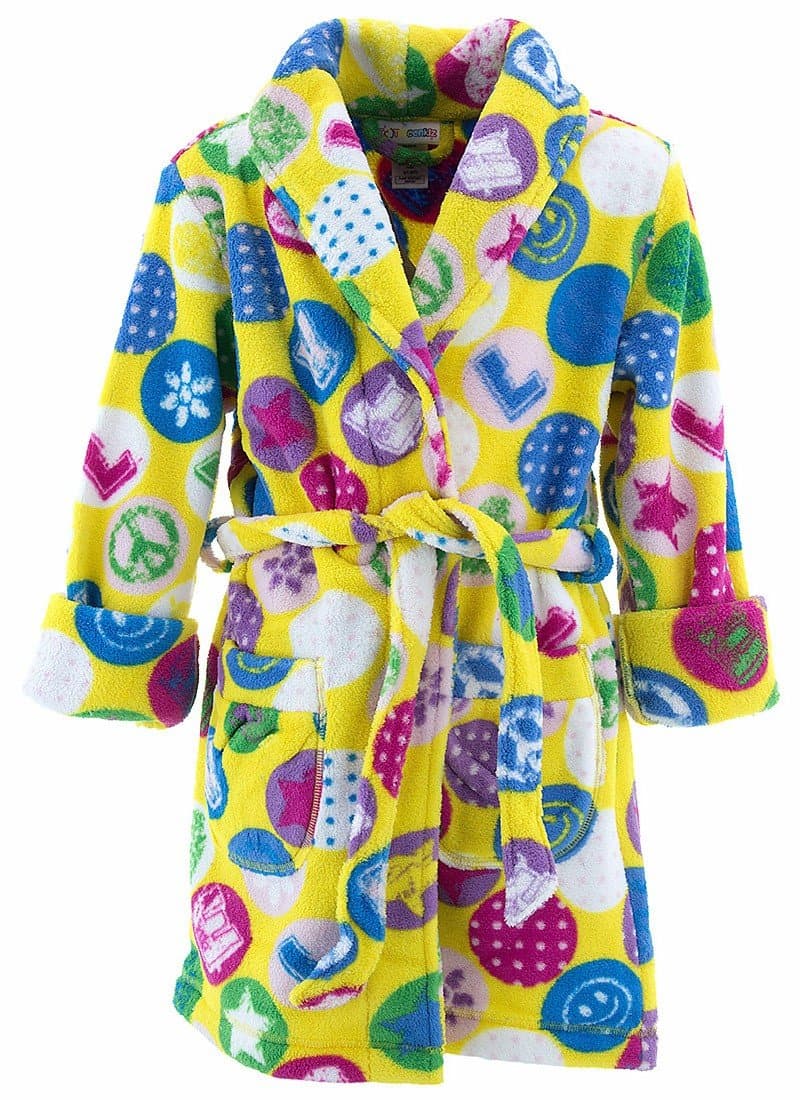 Tweenkiz Big Girls' Love Dots Yellow Bathrobe L/12-14