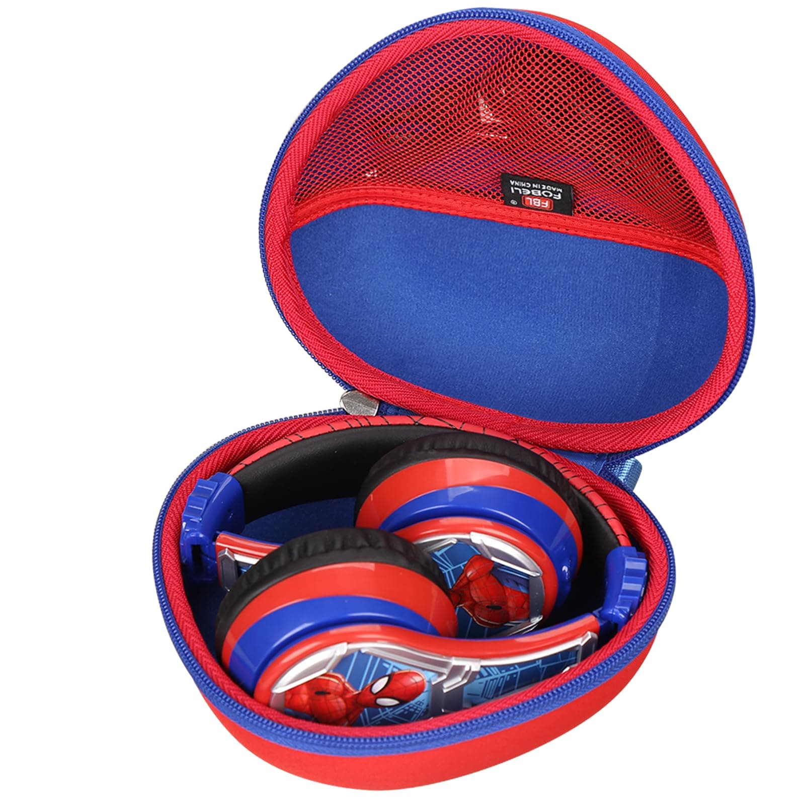 FBLFOBELI Hard Case Compatible with JLab Studio Wireless On-Ear Headphones/eKids Spiderman Wireless Bluetooth Headphones, Protective Shockproof Storage Holder (Red+Blue)