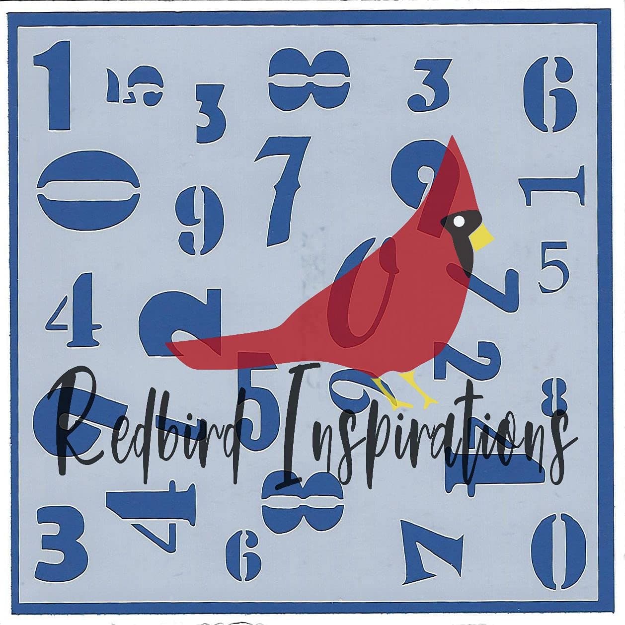 Redbird Inspirations Original Stencil, 6x6 Inch, Numbers