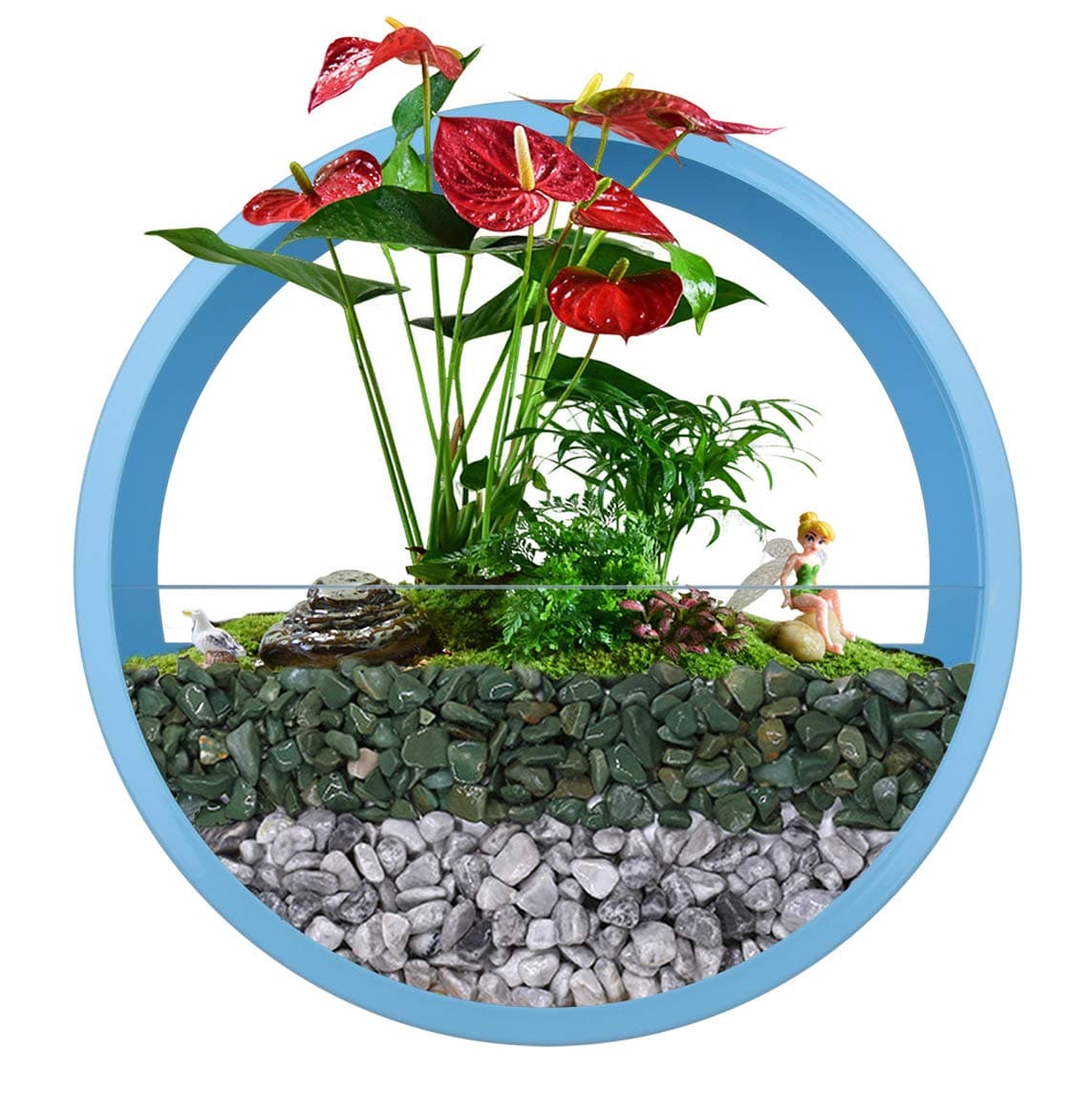 Metal Wall Planters,Clear Glass Hanging Vase Plants Holder Round Iron Artificial Pots Industry Design Flowers Hangers Simple Wall Mounted Terrarium with 3 Screw Hooks Indoor Decor for Home Supplies