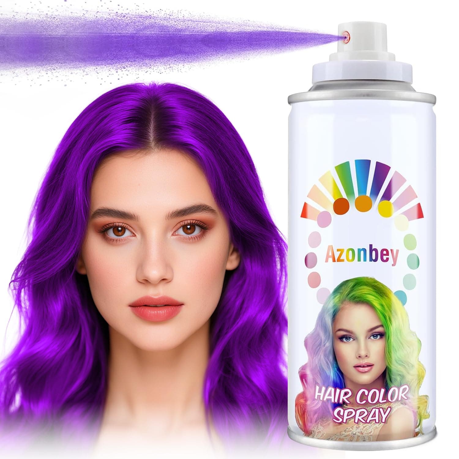 Hair Color Spray,Hair Spray Temporary for Women Kids Men,Gentle Formula, Washable & Non-Sticky Hair Dye Spray,HairSpray,For Cosplay,Christmas,Halloween Crazy Hair Day,Festivals,Costume (#Purple)