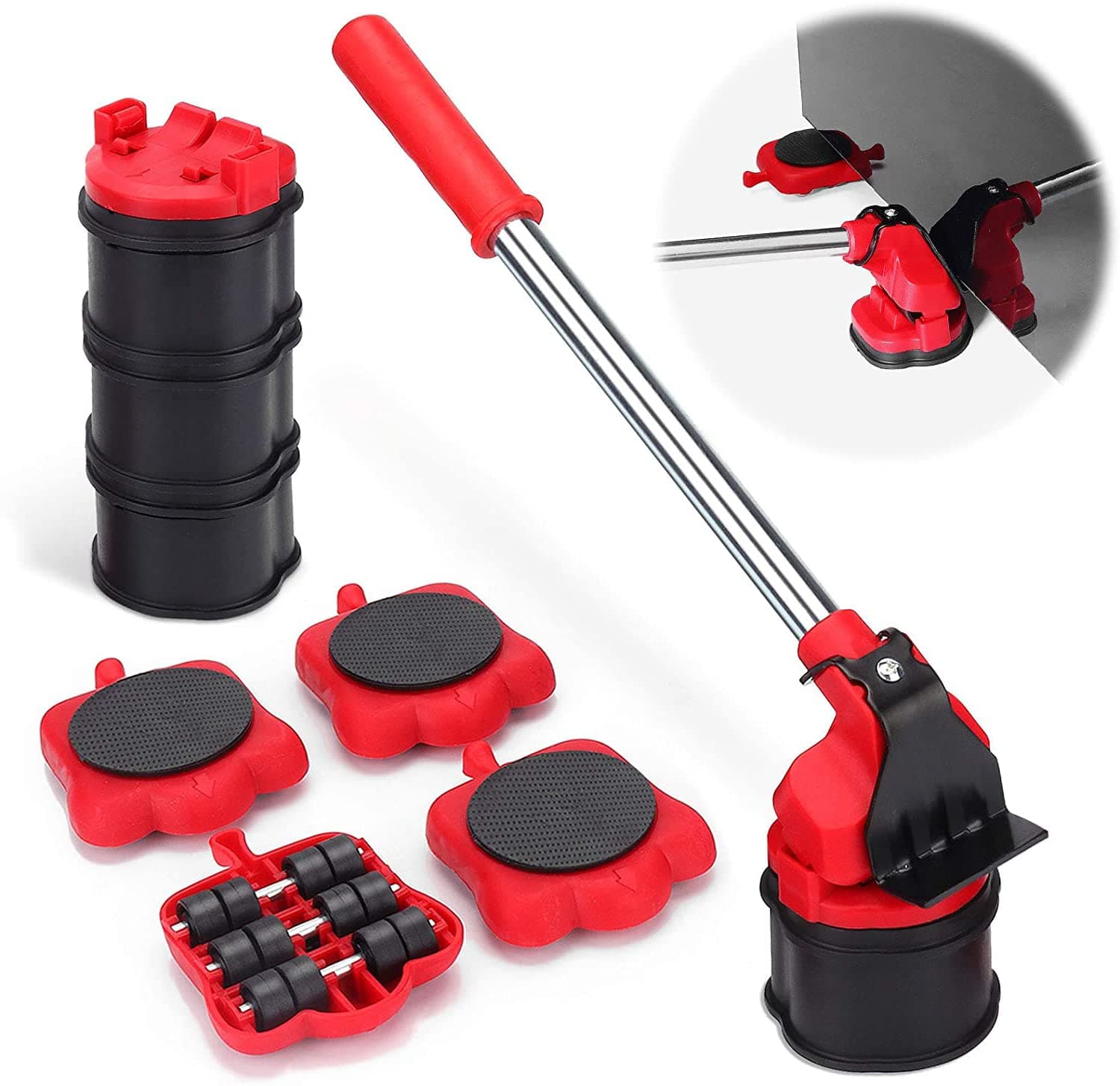 Furniture Lifter - 13Pcs Furniture Sliders Mover Set,Heavy Furniture Lifting and Moving Tool,Furniture Movers with 360°Rotatable Pads