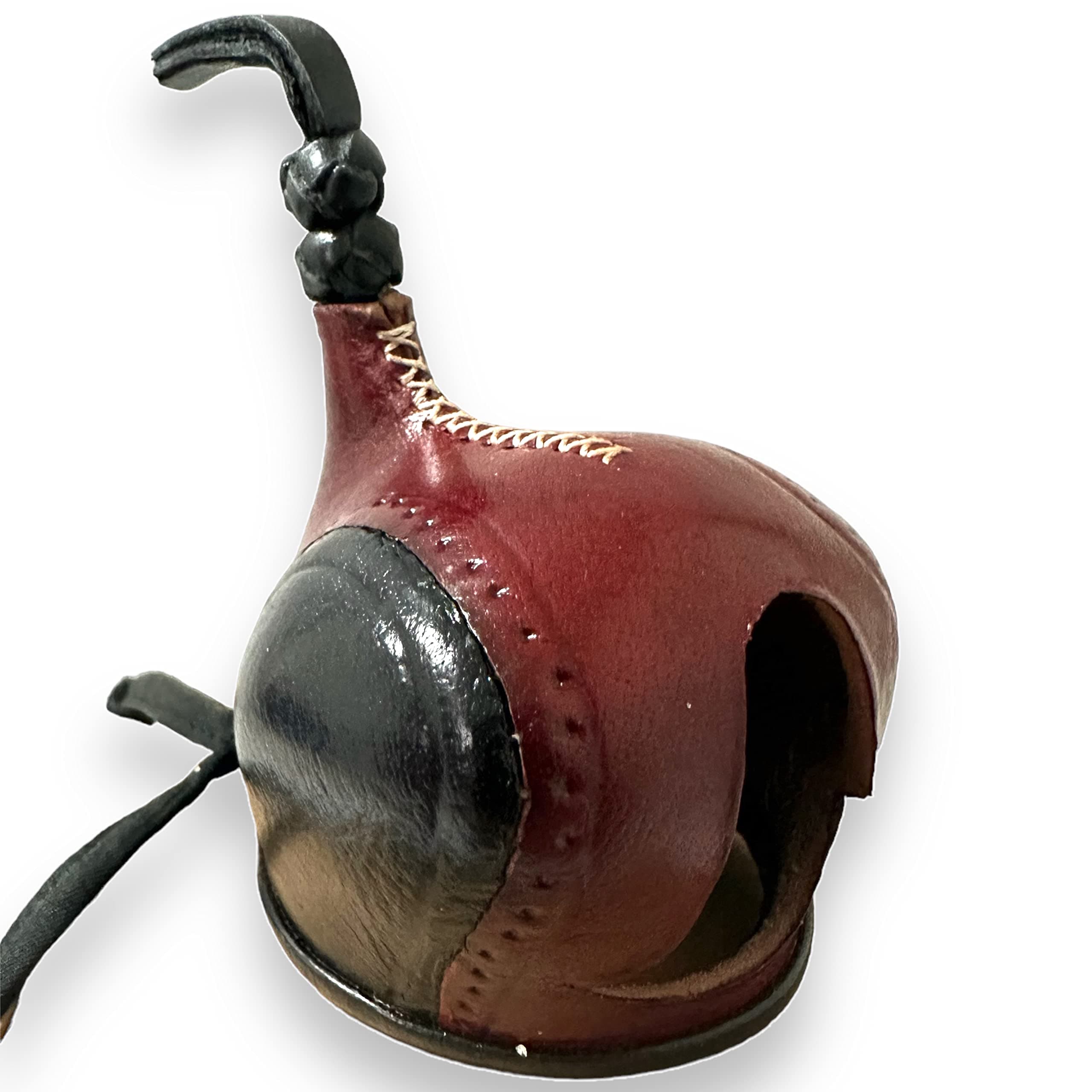 Falconry Khan Hood Style Hand Stitched with Bells | Falconry Hood | Falconry Equipment for Moving Hawks | Gear for Training Peregrine Falcon and Eagle | Hawk Hood | Falcon Pet (60 mm)