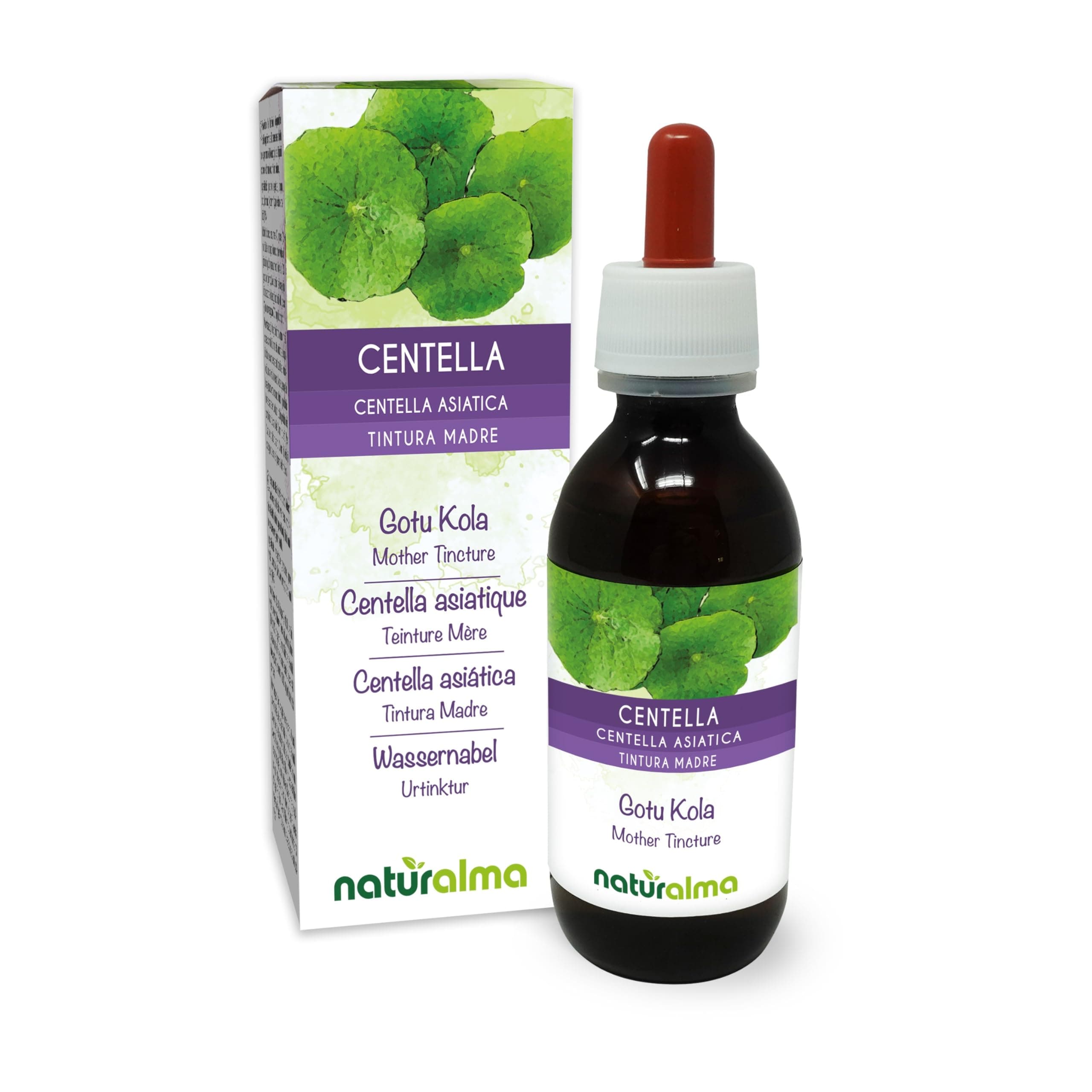 Gotu kola (Centella asiatica) herb Alcohol-Free Mother Tincture Naturalma - Liquid Extract Drops 120 ml - Food Supplement - Vegan