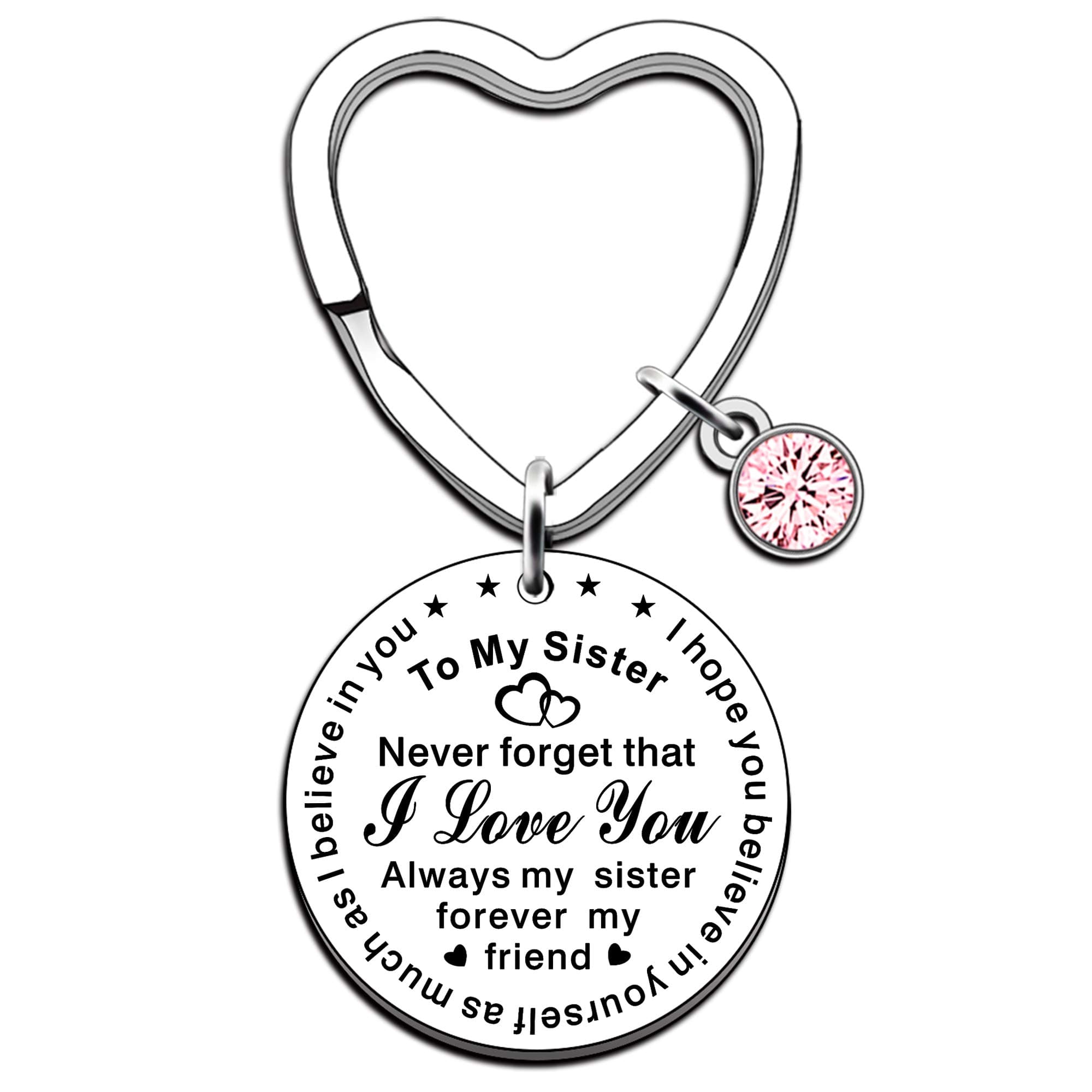 JMIMOSister Keyring Sister Gifts from Sister Red Cryst Keychain Jewellery for Women Girls