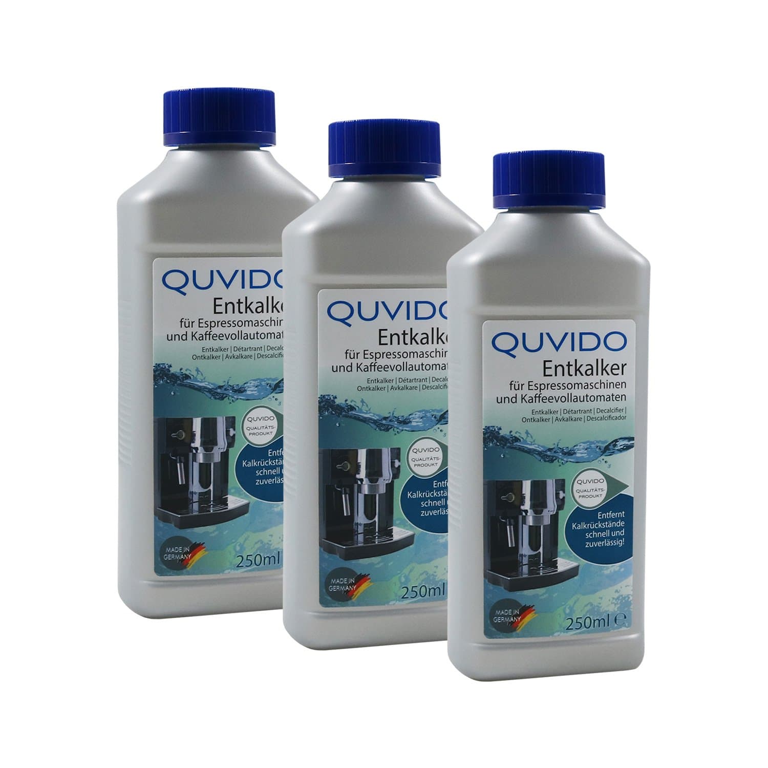 QUVIDO Descaler for Espresso and Coffee Machines, 250 ml (3 x 250 ml)