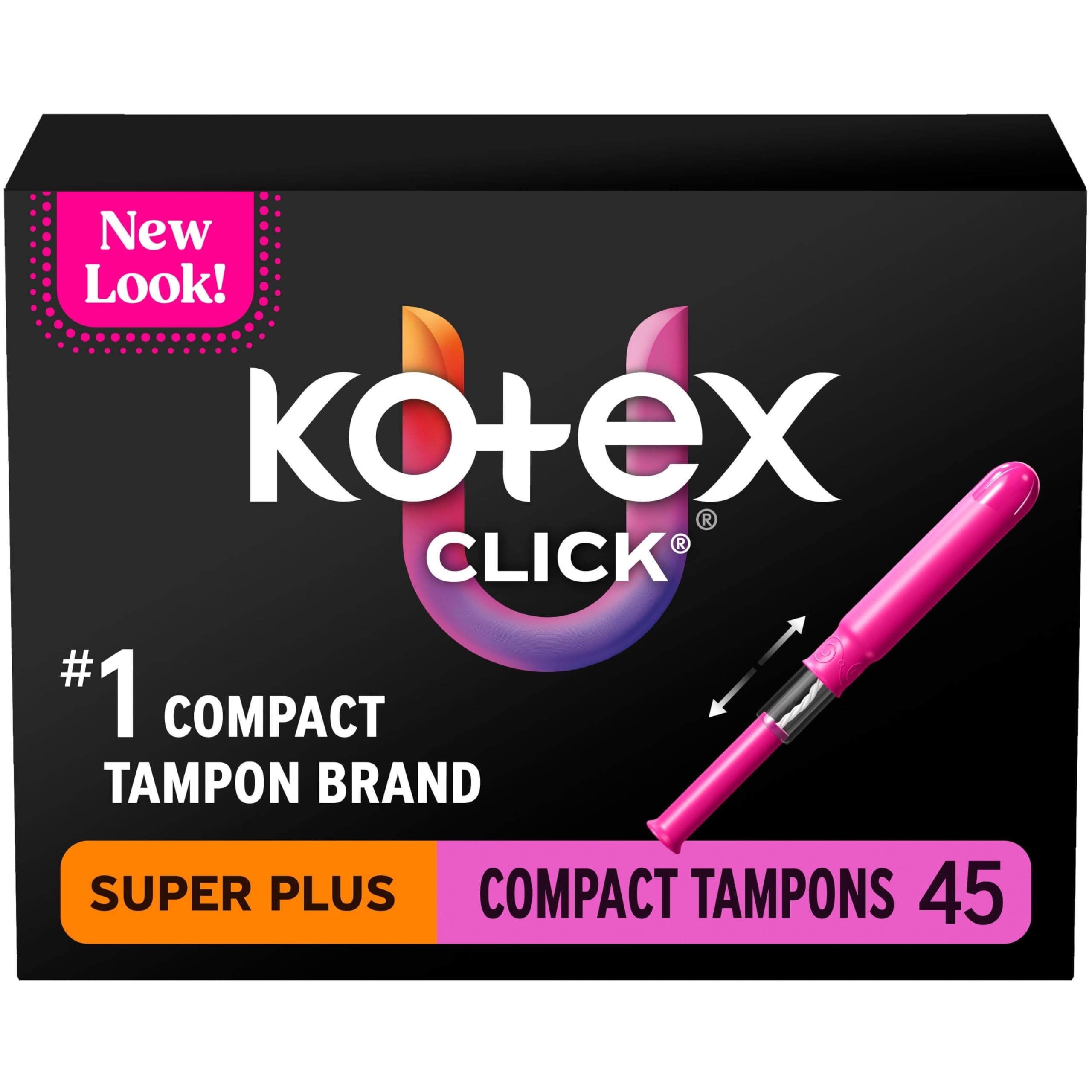 U by Kotex Tampons, Click Compact, Super Plus Absorbency, Unscented, 45 Count