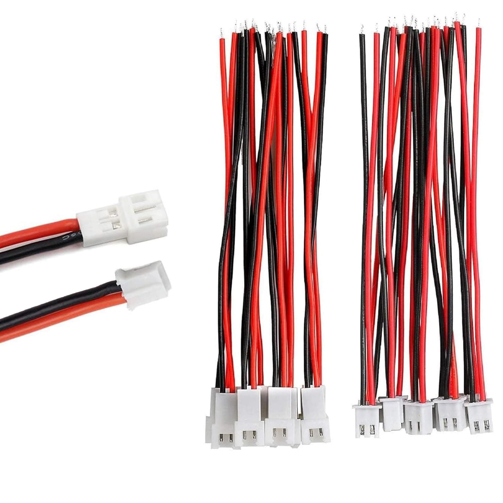 10 Pairs 1.25mm JST 2 Pin Mini Micro Male and Female Connector Plug with 10cm Wire Cable