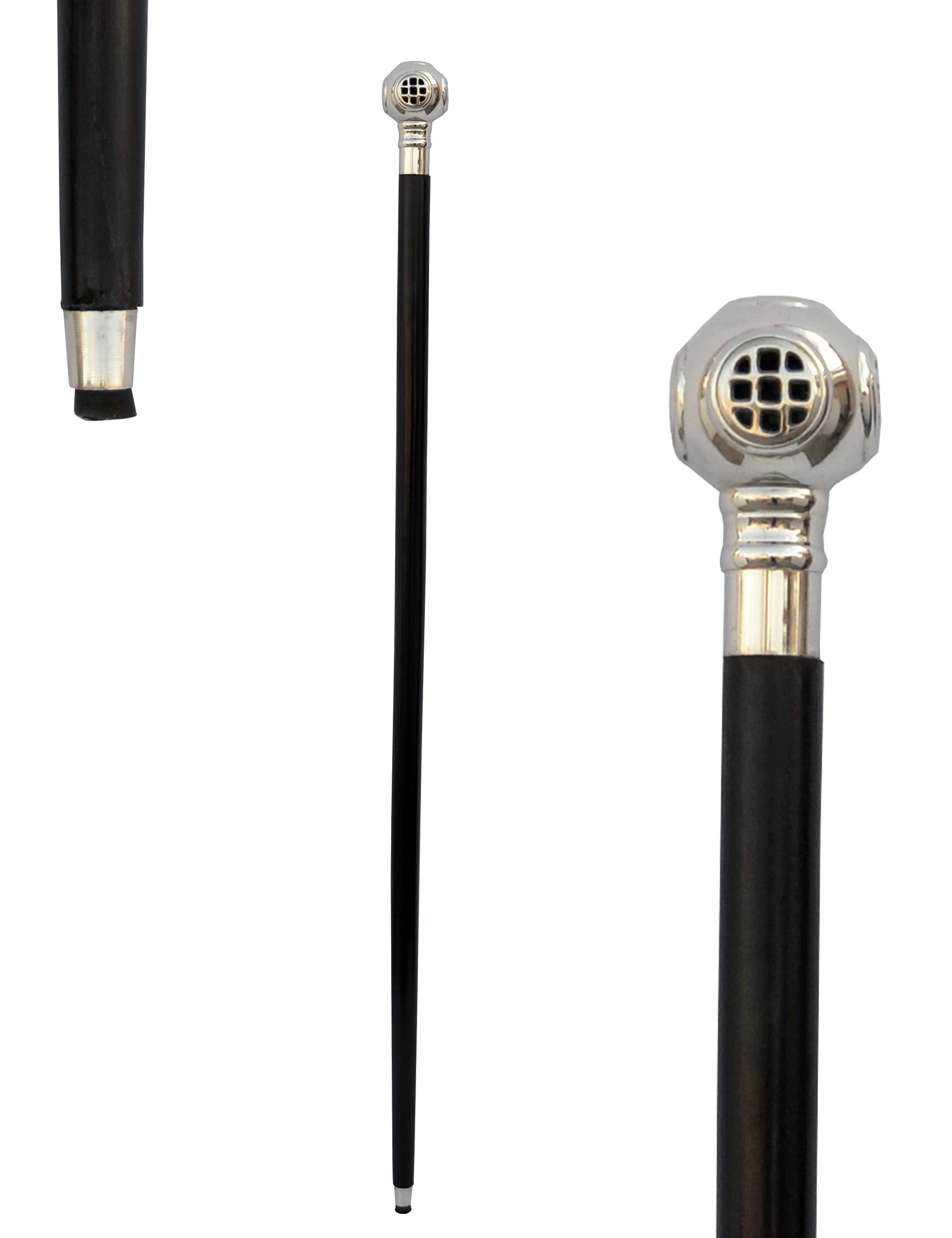 Wooden Walking Sticks & Canes for Men & Women Brass Marine Theme Handles (Chrome Diver Helmet Handle)