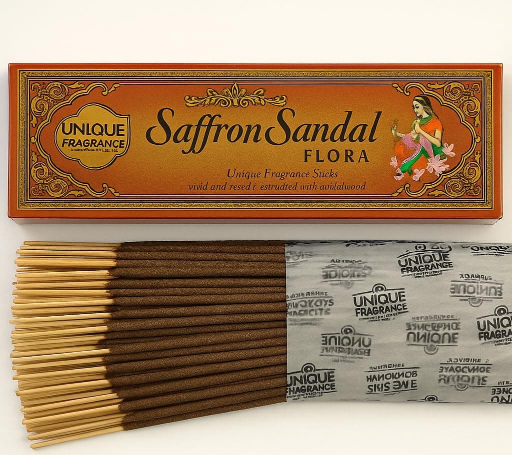 Mysore Saffron Sandal Agarbatti – Premium Red Sandalwood Incense Sticks 200g | Long Lasting Aroma | 100% Pure Natural Ingredients | Ideal for Puja, Meditation, Home Fragrance