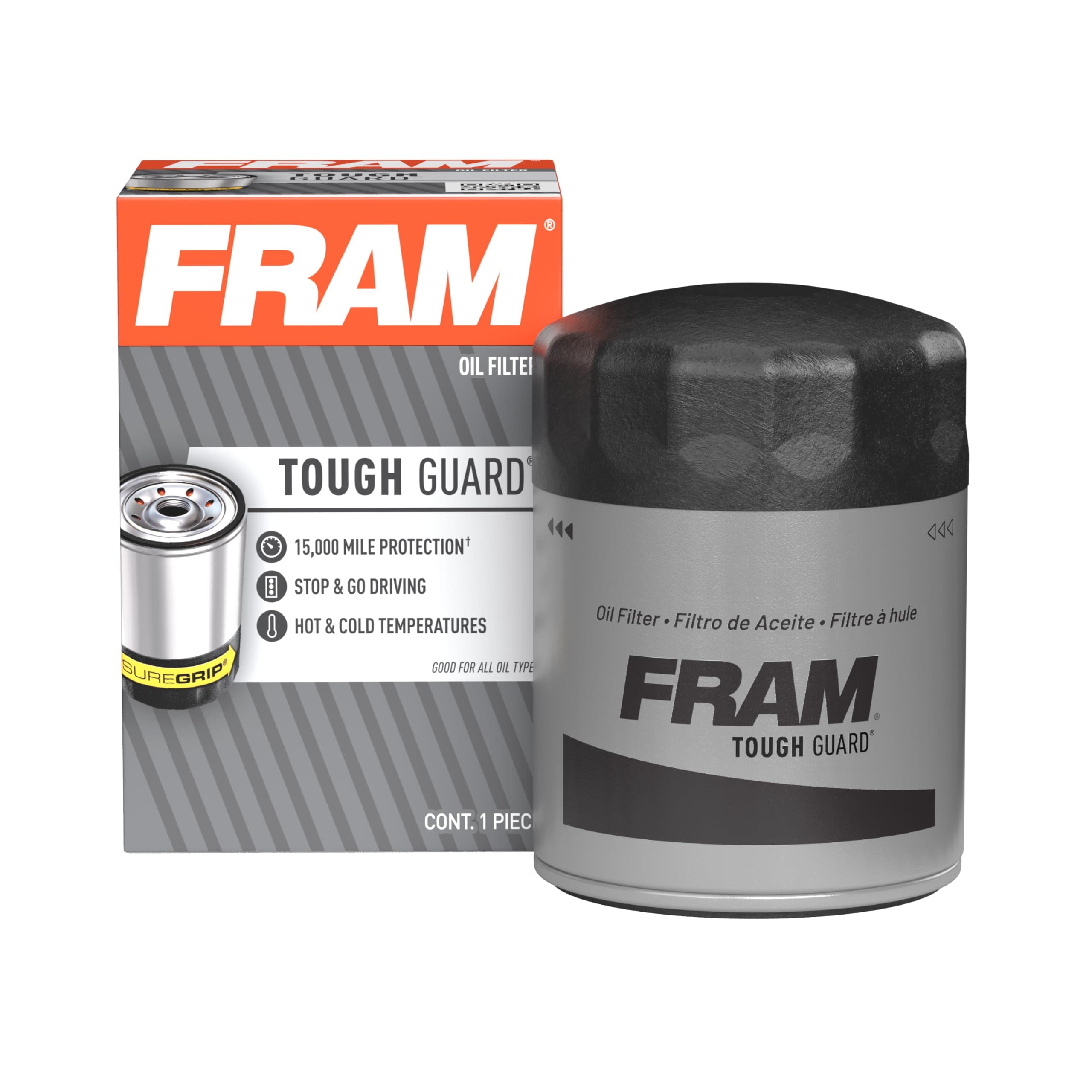FRAM Tough Guard TG7317 15K Mile Change Automotive Replacement Interval Spin-On Engine Oil Filter for Select Vehicle Model Years, Superior Vehicle Engine Protection Oil Filter