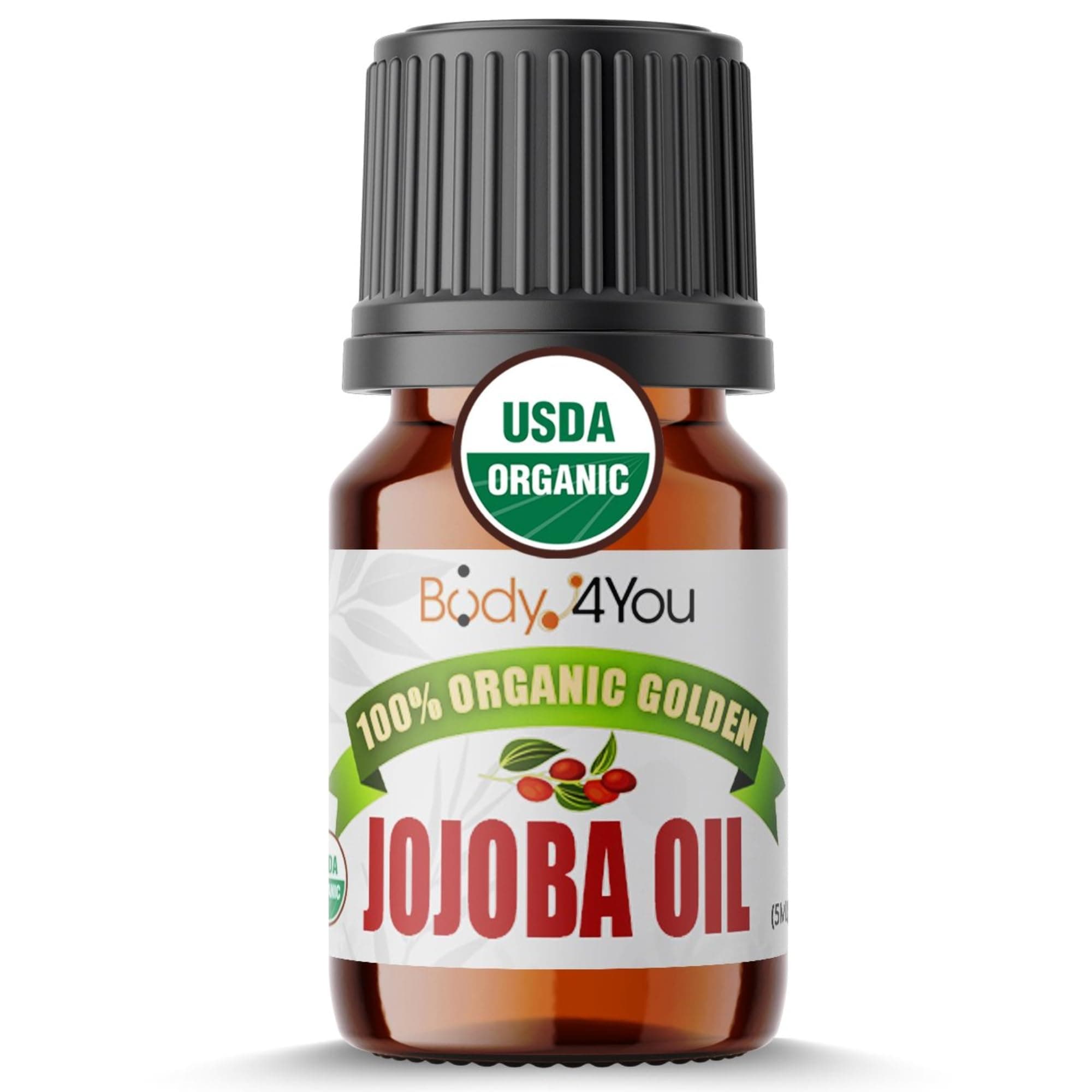 BodyJ4You (Jojoba Oil (5ml)) - Jojoba Oil Golden Organic (5ml) Stretched Ear Lobe Natural Aftercare Wax Gauges Taper Plug (5ml)