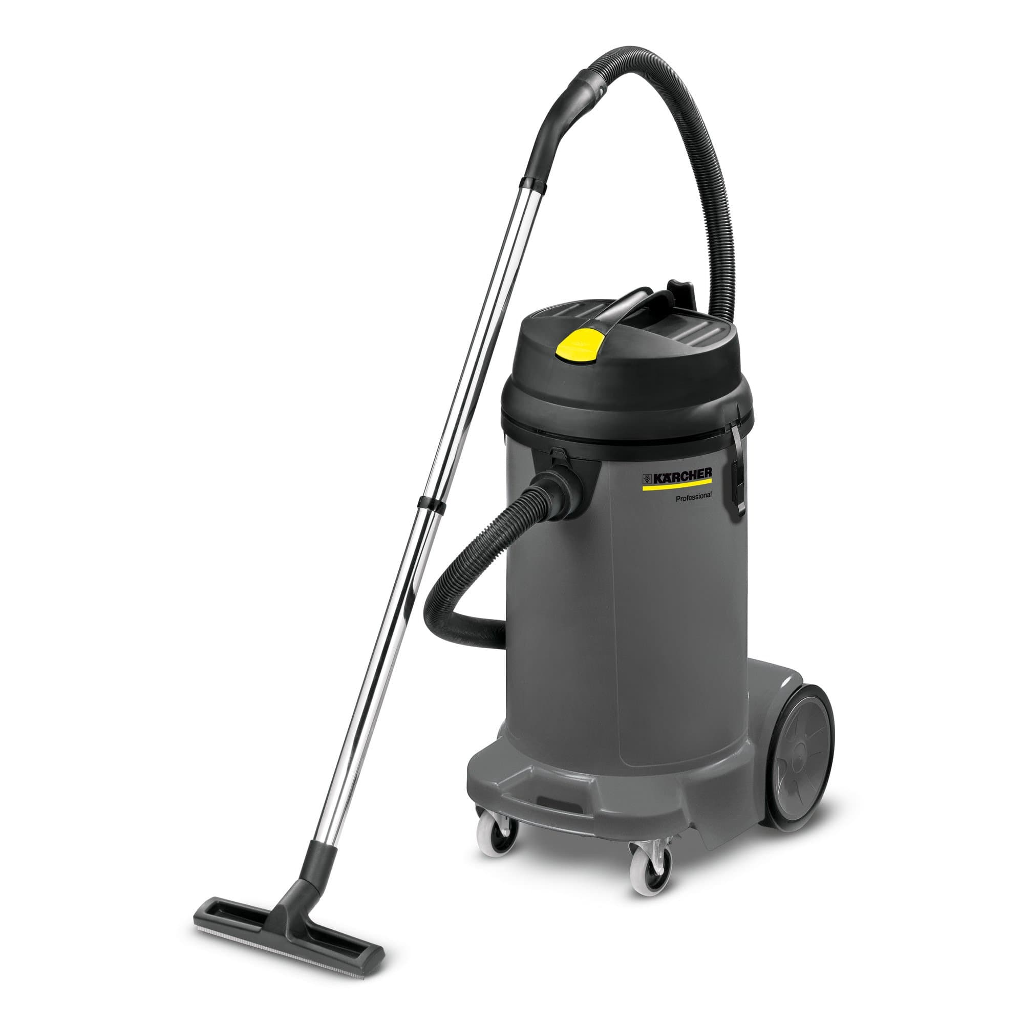 Kärcher Commercial Wet Dry Vacuum Cleaner - NT 48/1 - with Integrated Cable Hook and Accessory Storage - 2 Suction Tubes, Floor Nozzle and Crevice Nozzle - 13 Gallons