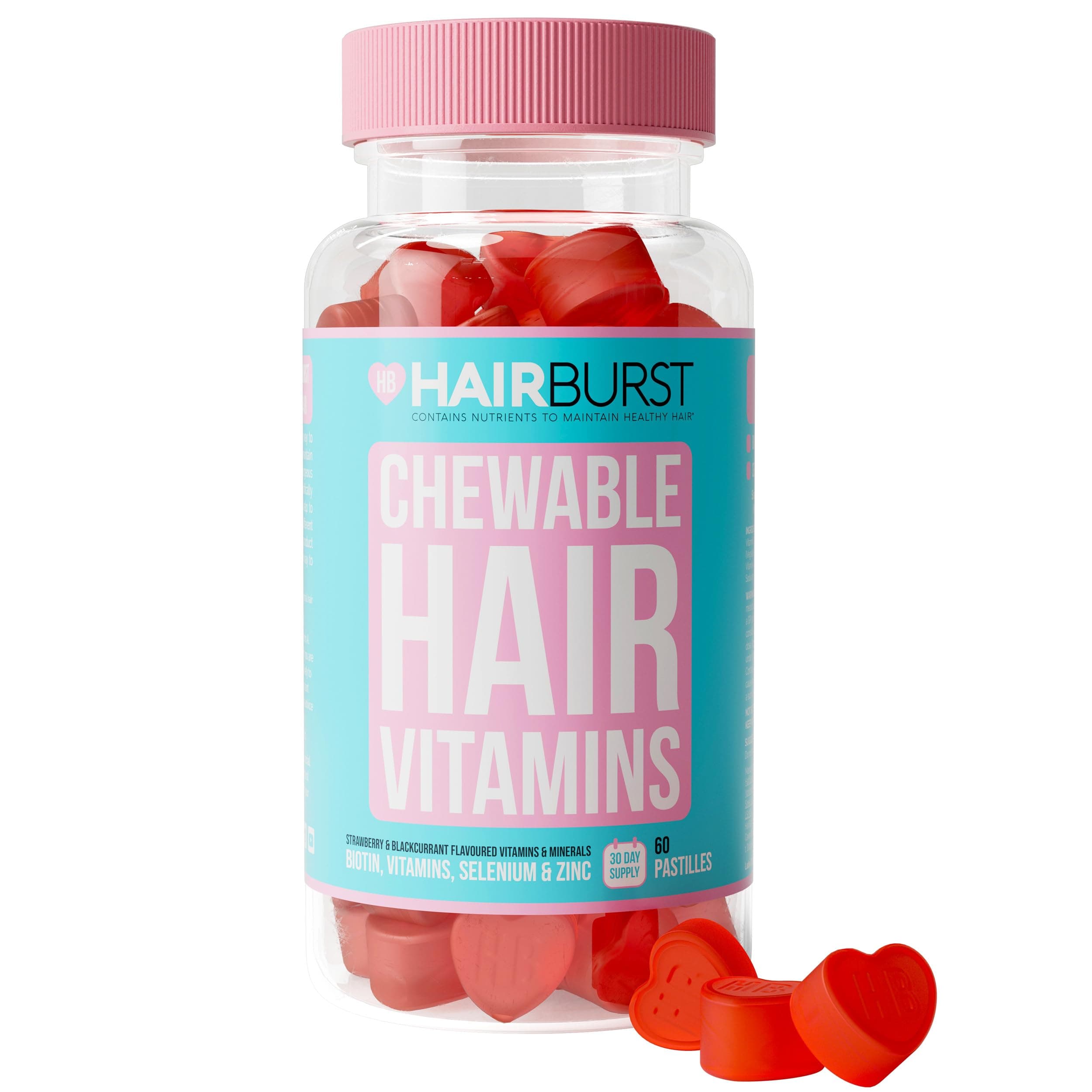 Chewable Hair Vitamins - Hair Growth Supplements For Both Men And Women - With Biotin - Reduces Breakage, Promotes Longer, Stronger, Healthier, Thicker Hair - 60 Gummies - 30 Day Supply