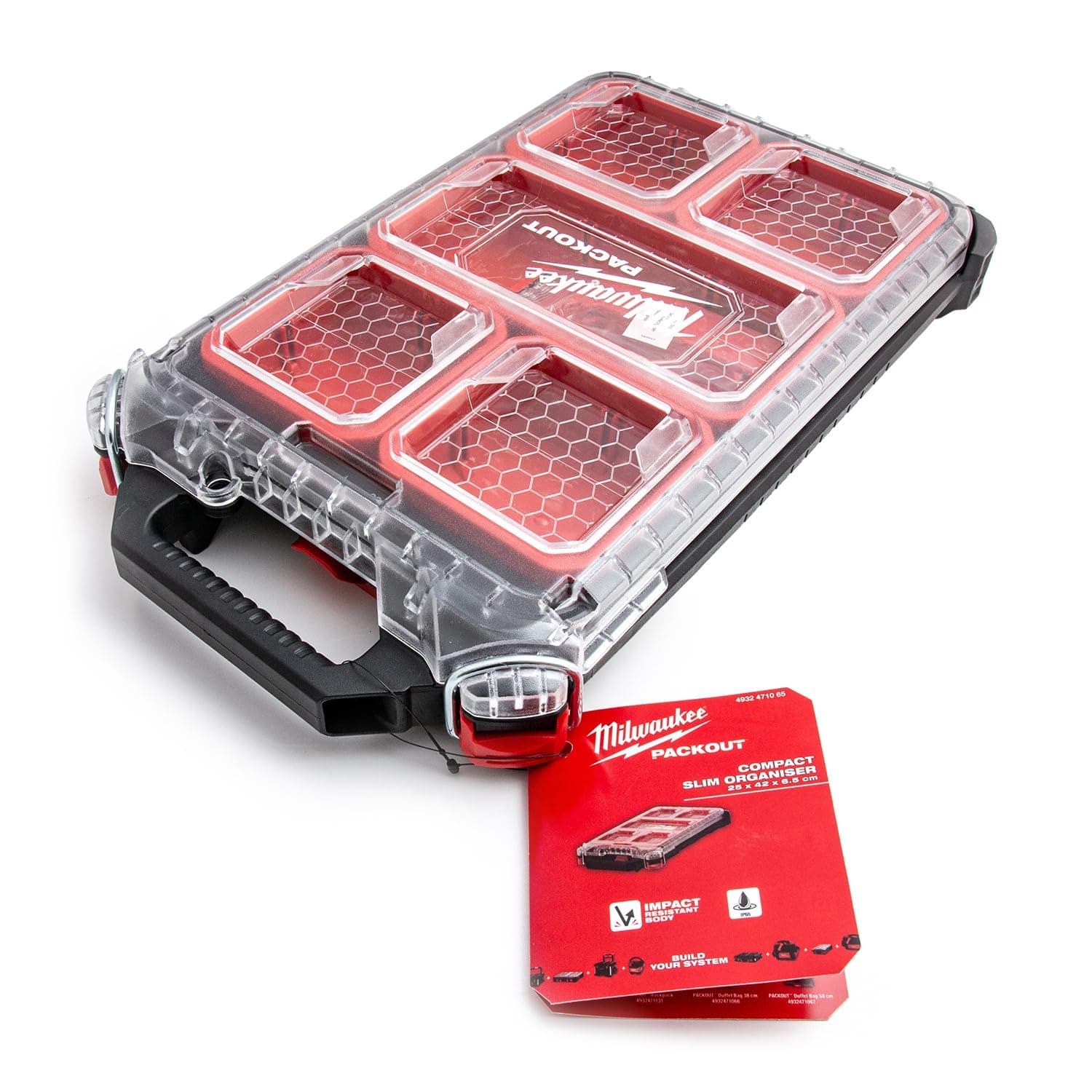 Milwaukee 4932471065 932471065 Packout Compact Slim Organizer Black Red