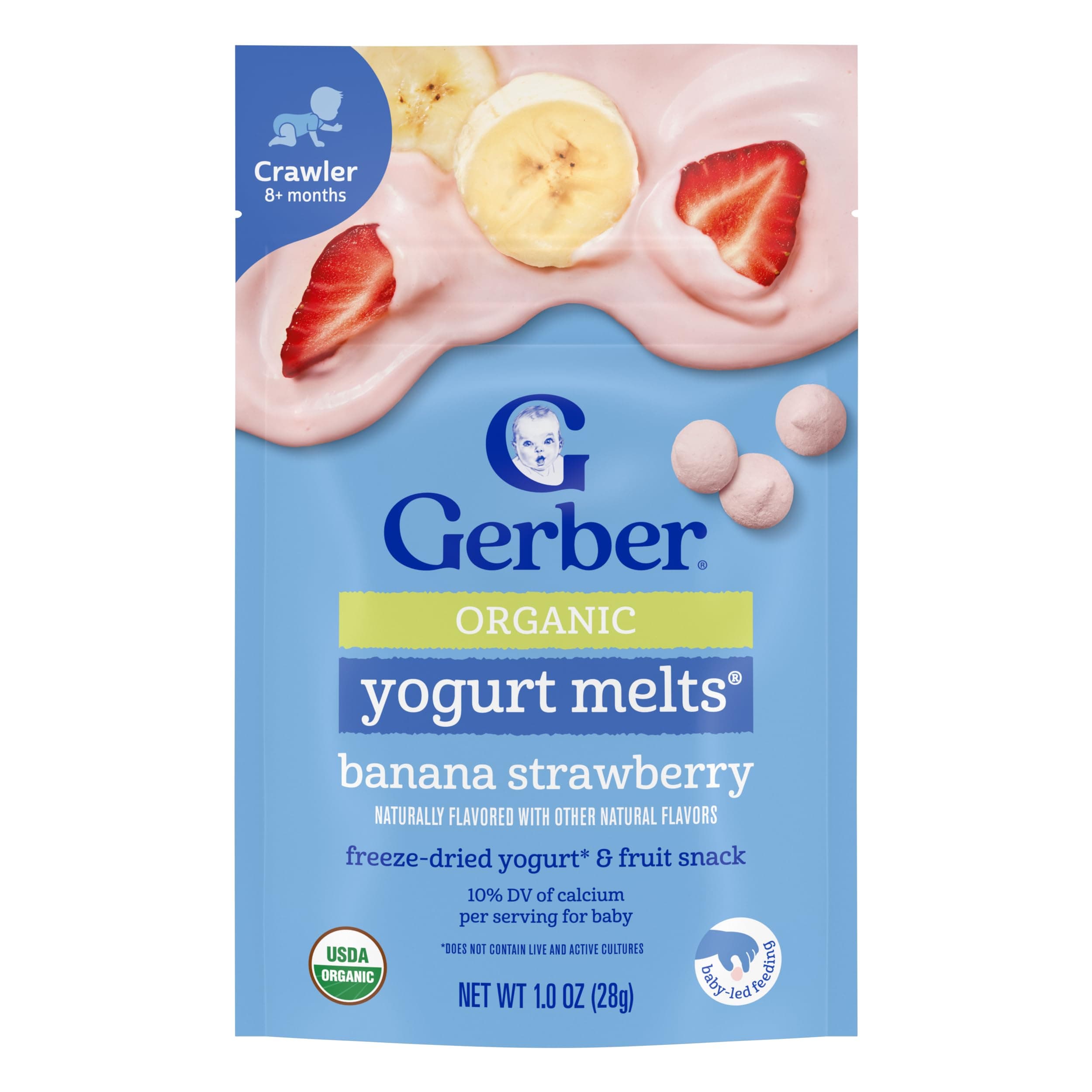 Baby Snacks Organic Yogurt Melts, Banana & Strawberry, 1 Ounce (Pack of 7)