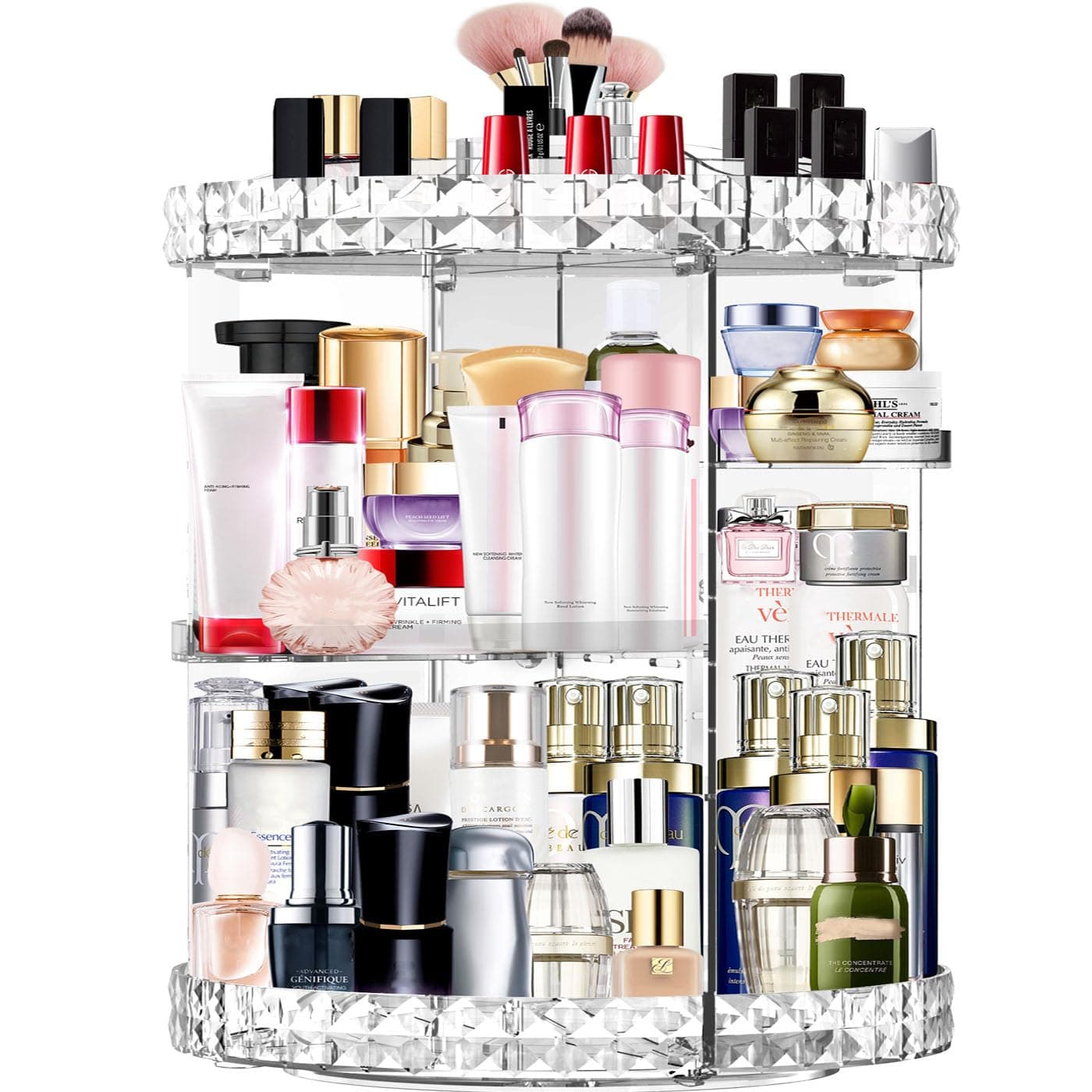 Makeup Organizer 360 Degree Rotating 7 Adjustable Layers Large Capacity Cosmetic Organizer Transparent Make Up Organizers and Storage