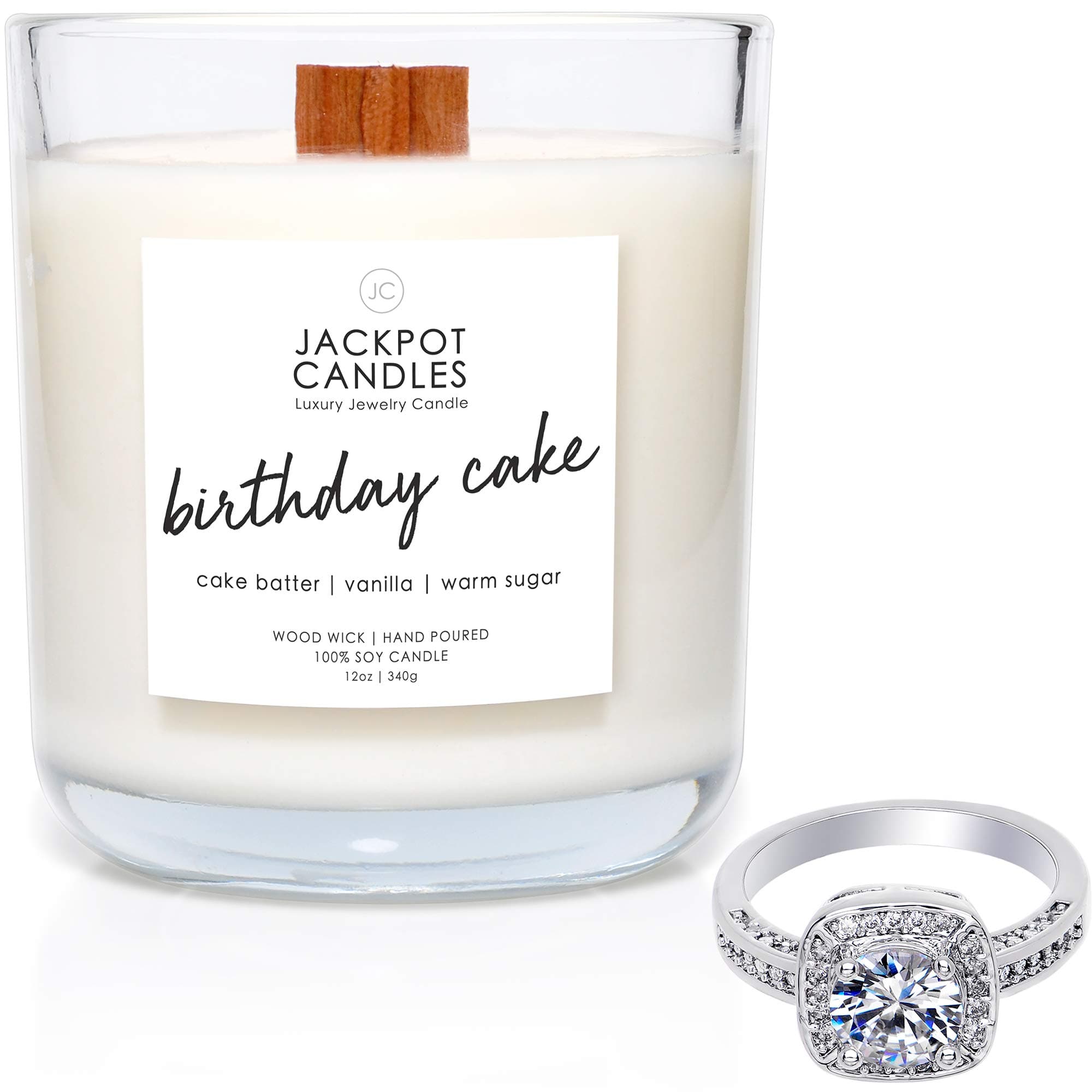 Birthday Cake Candle with Ring Inside (Surprise Jewelry Valued at $15 to $5,000) Ring Size 7