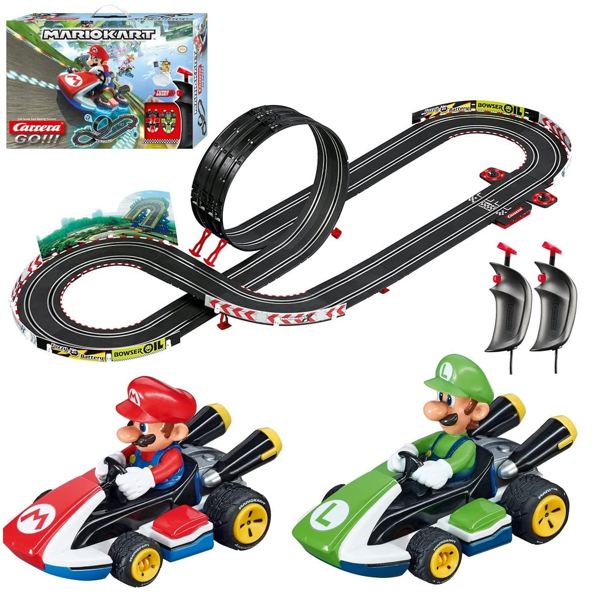 Carrera GO Electric Powered Slot Car Racing Kids Toy Race Track Set 1:43 Scale, Mario Kart