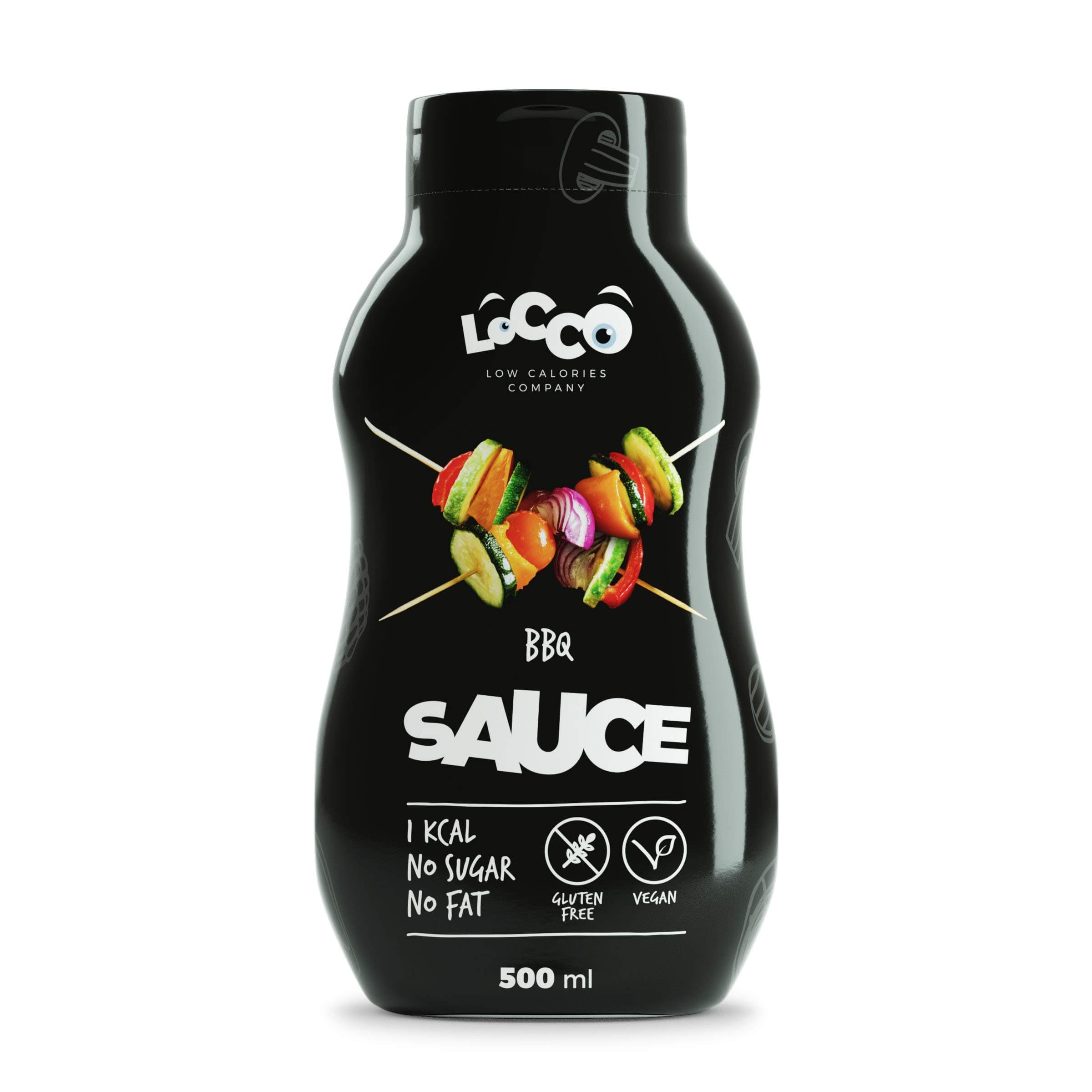 LoCCo Gluten Free Low Calorie BBQ Sauce 500ml; Slimming Food for Diabetics on Keto Paleo Dukan Diet