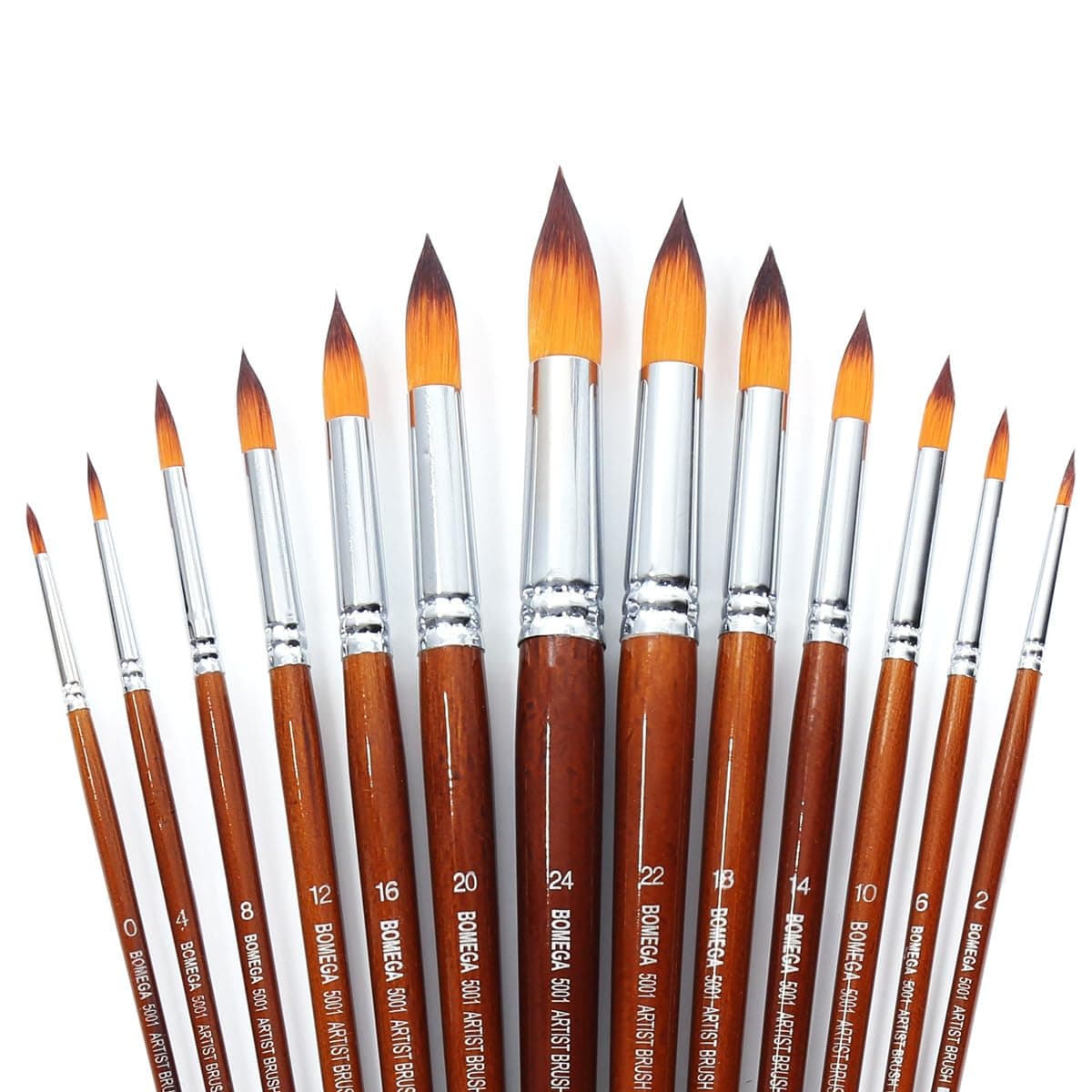 13 Pieces Large Pointed Round Artist Paint Brushes for Professionals