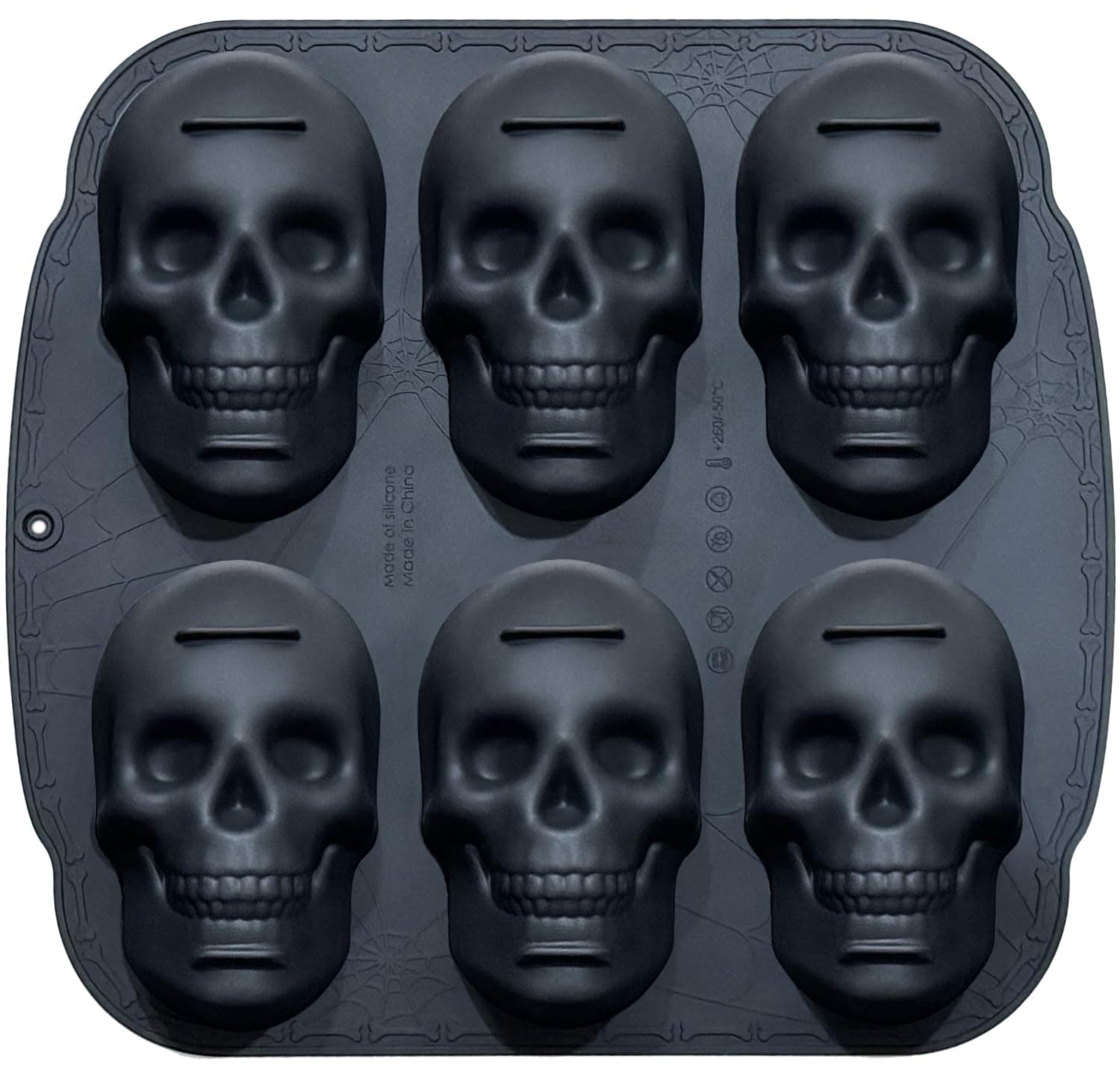 6 Cavity Skull Cakelet Pan