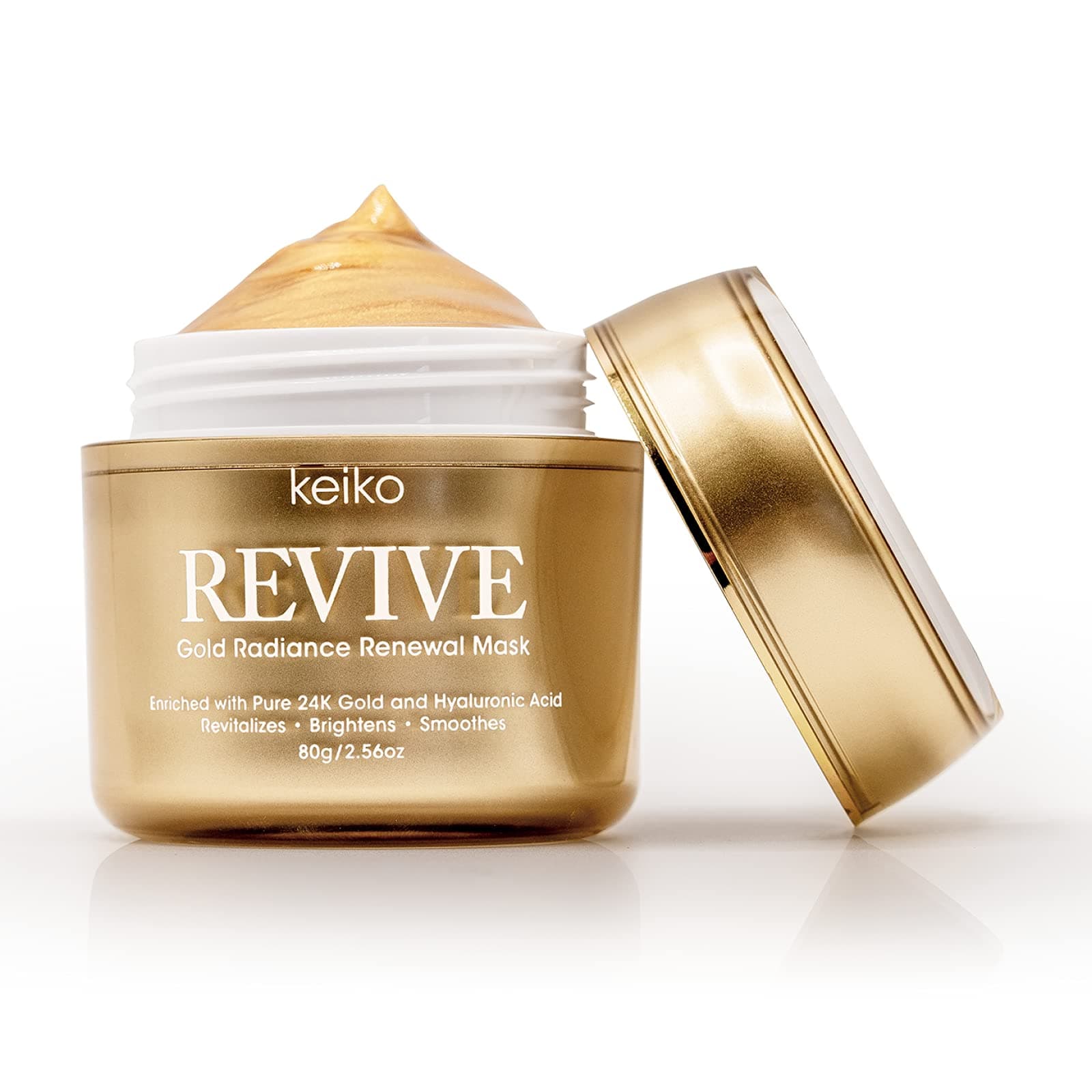 Keiko Revive Gold Radiance Renewal Mask - Anti-Aging Face Mask with 24K Gold, Hyaluronic Acid, and Centella Asiatica - Helps Smooth, Firm, and Brighten the Skin