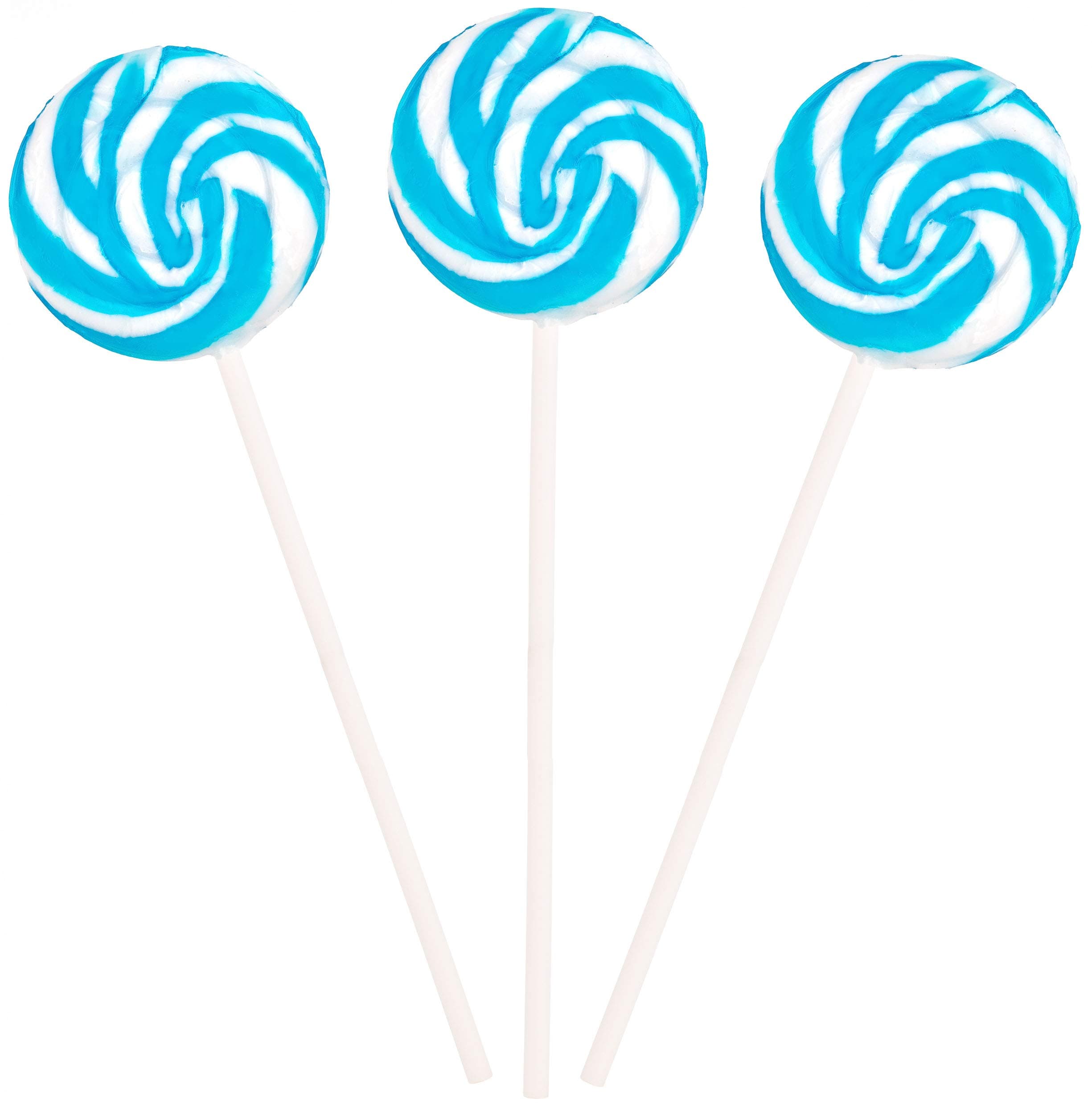 Blue & White Swirl Lollipops – 40 Pack Individually Wrapped – Party Favors, Baby Showers, Gluten-Free, Vegan, Bulk Candy