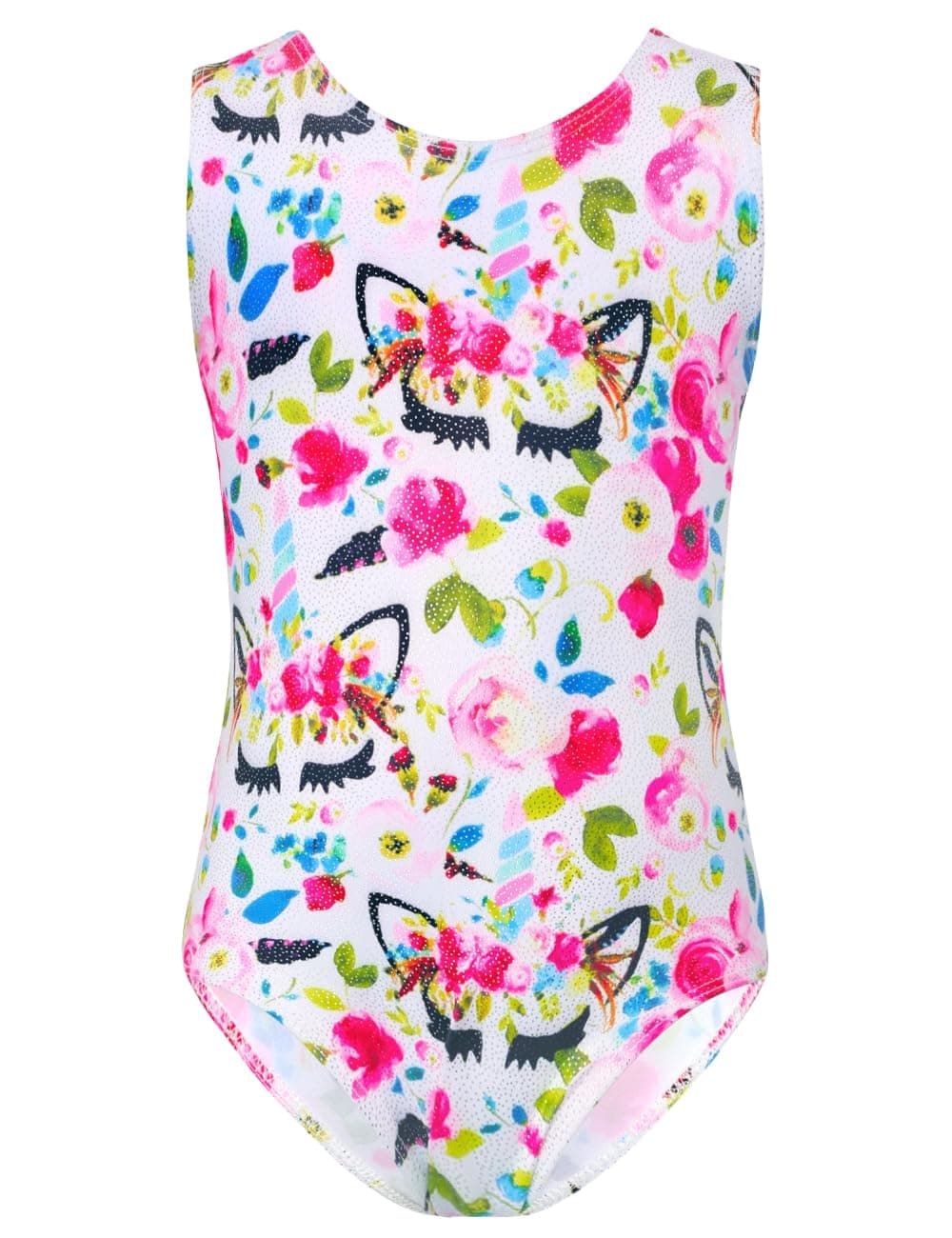 Toddler Girls Cute Gymnastics Skirted Leotards One-Piece Unicorn Floral Sparkly Dance Ballet Tutu Dress for Kids 2-9T