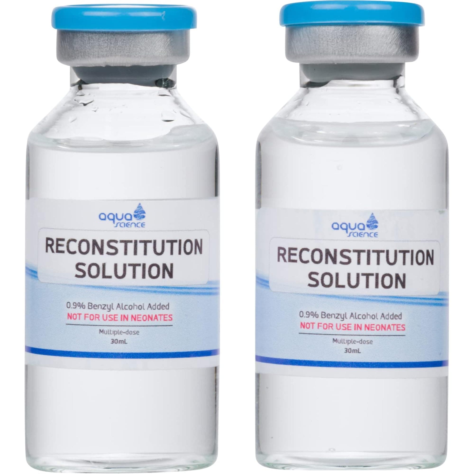 Aqua Science Reconstitution Solution 2-Pack - 30ml - Ultra Clean Solution in Premium Glass Vials | Made in USA