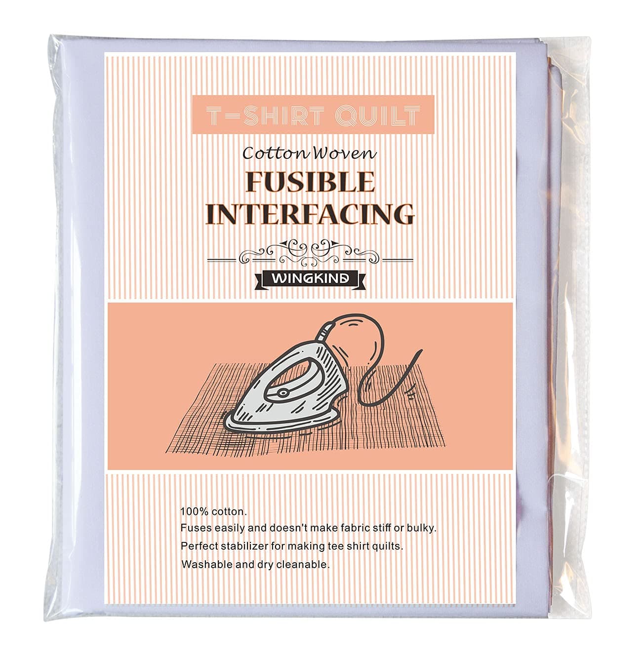 T-Shirt Quit Project Fusible Interfacing, White (44" x 79")