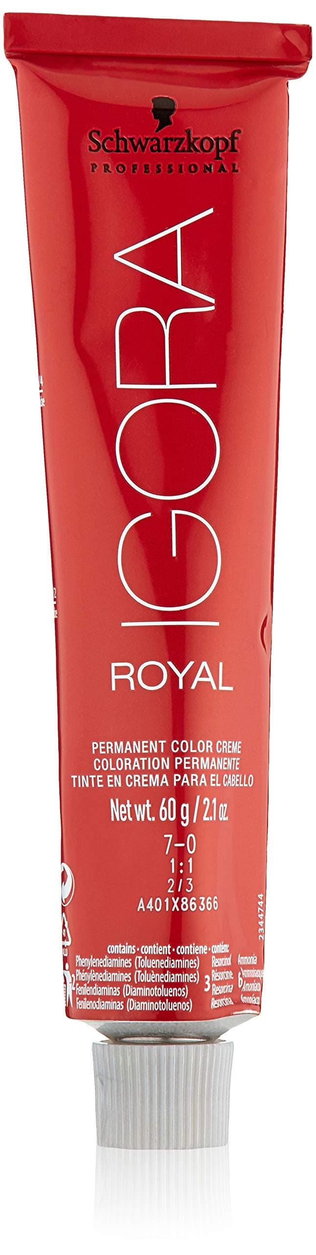 Schwarzkopf Igora Royal 7-0 Medium Blonde Permanent Hair Color 2.1 oz. (60 g) by Schwarzkopf Professional
