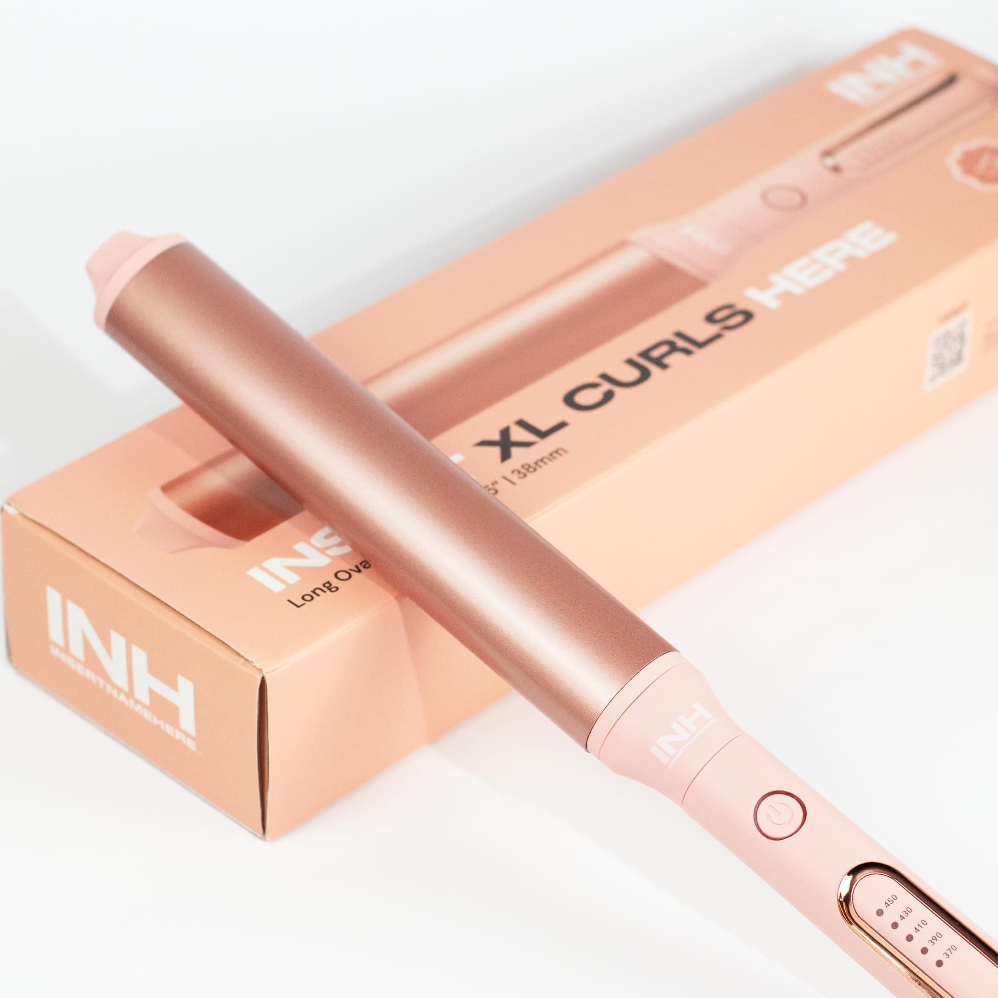 Oval Curling Wand for Long Hair - 8" Extra Long Barrel Curling Iron for Loose Curls & Hollywood Waves, XL Oval Wand Deluxe, No Clamp Curling Iron 1 1/2 Inch for Blowout Volume, Dual Voltage Curler