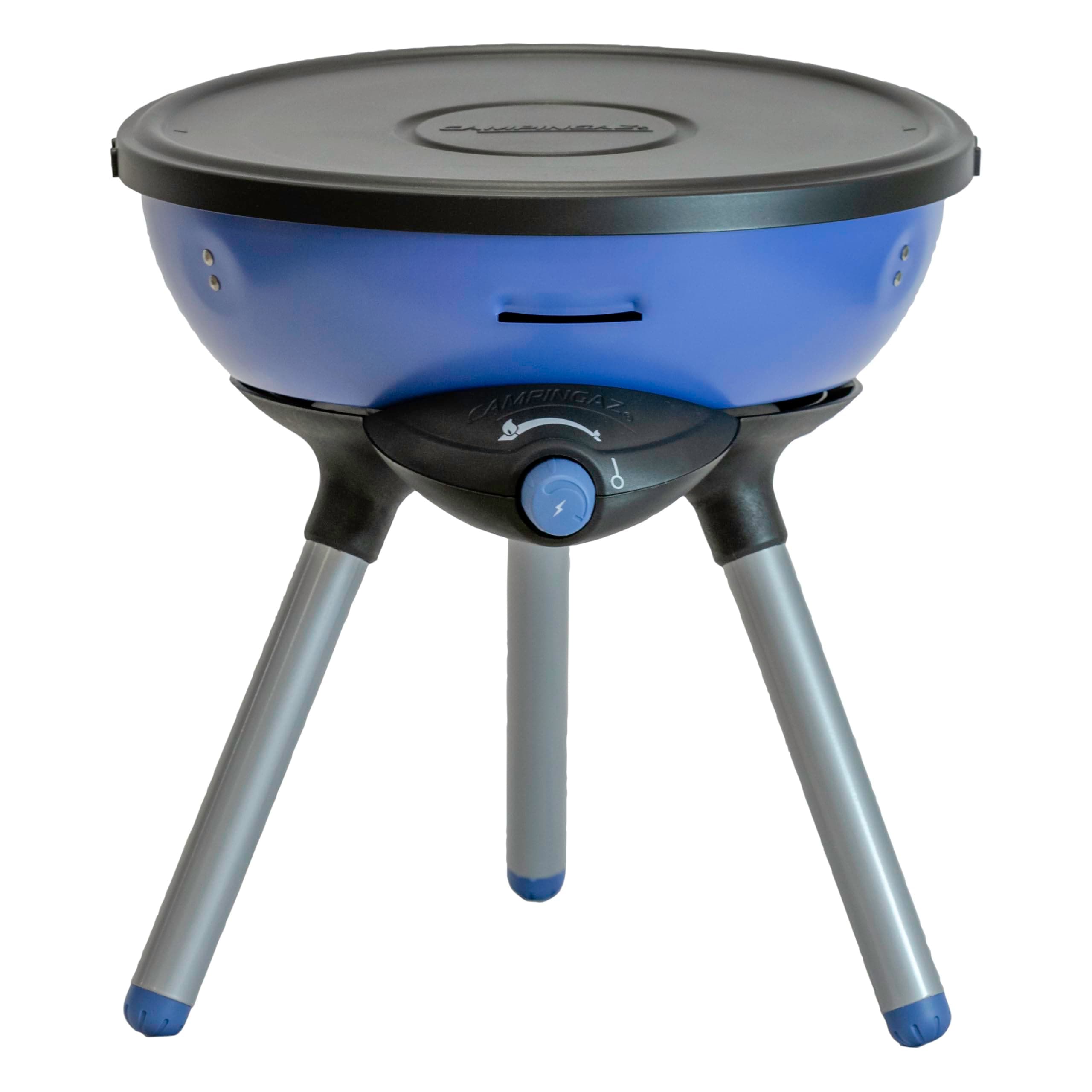 Party Grill 200 CV, portable camping BBQ with various cooking options, gas camping stove and BBQ in one, with non-stick grilling plate and pan support