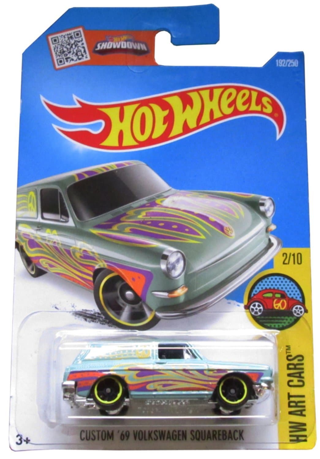 2016 HW Art Cars Custom '69 Volkswagen Squareback 192/250, Light Green