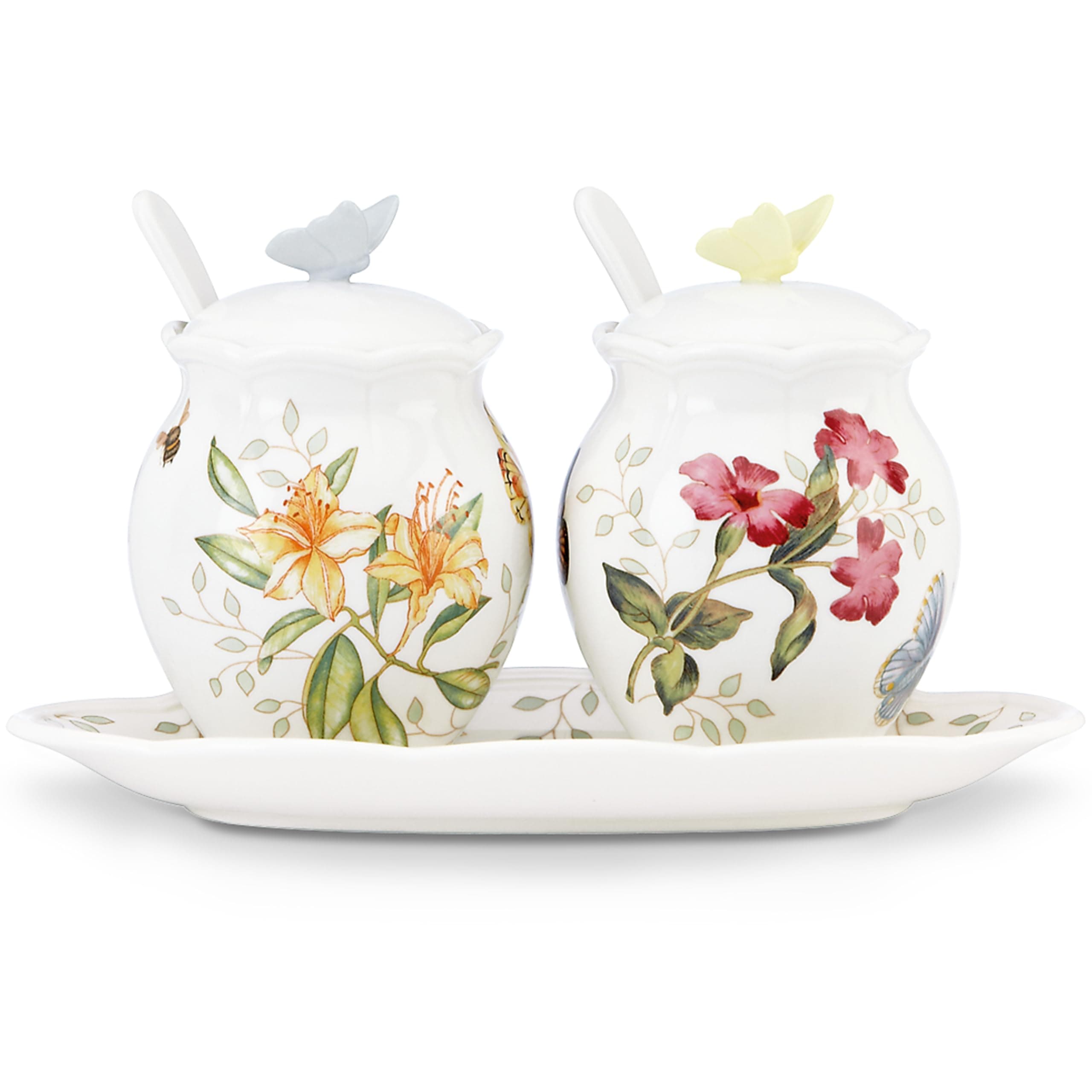 Butterfly Meadow 7-Piece Condiment Set, White -